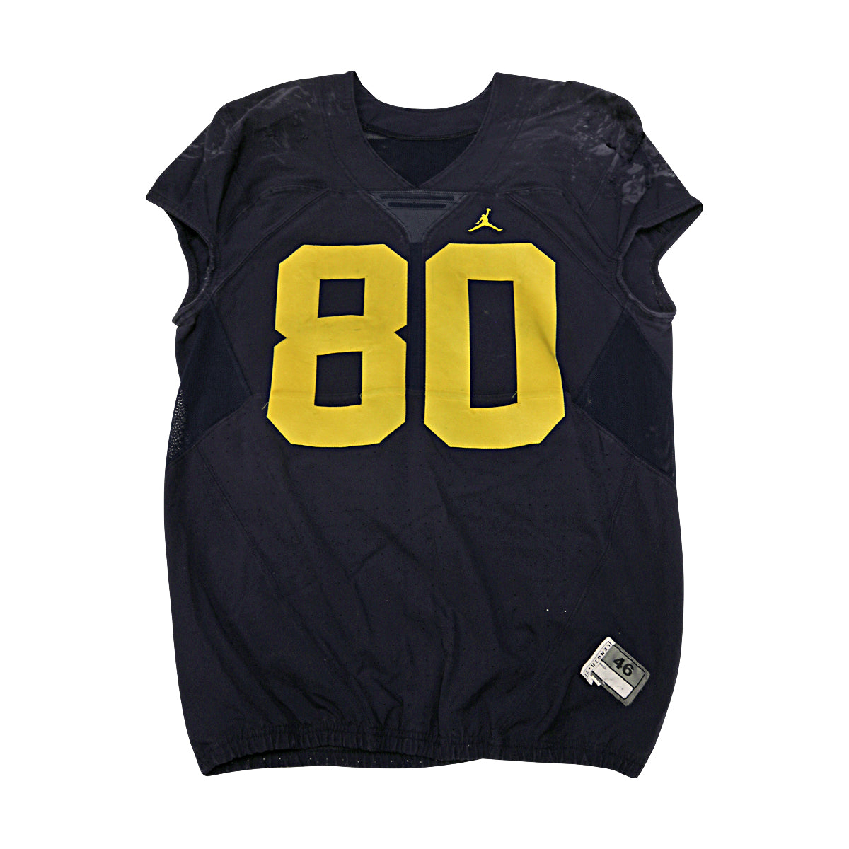 Khalid Hill Michigan Wolverines #80 Practice Used Navy Jordan Brand Jersey - Front View