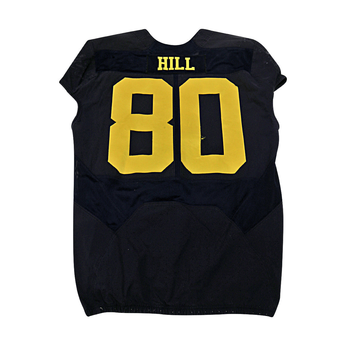 Khalid Hill Michigan Wolverines #80 Practice Used Navy Jordan Brand Jersey - Back View