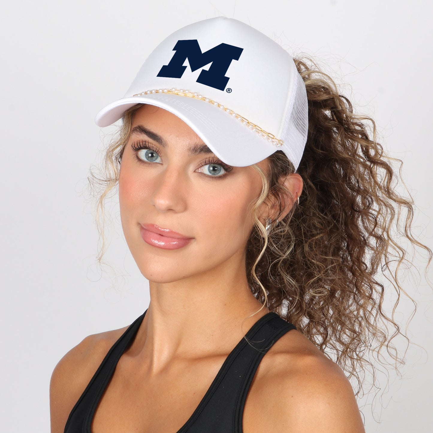 Michigan Wolverines Ponyflo Ladies Chain Trucker Hat