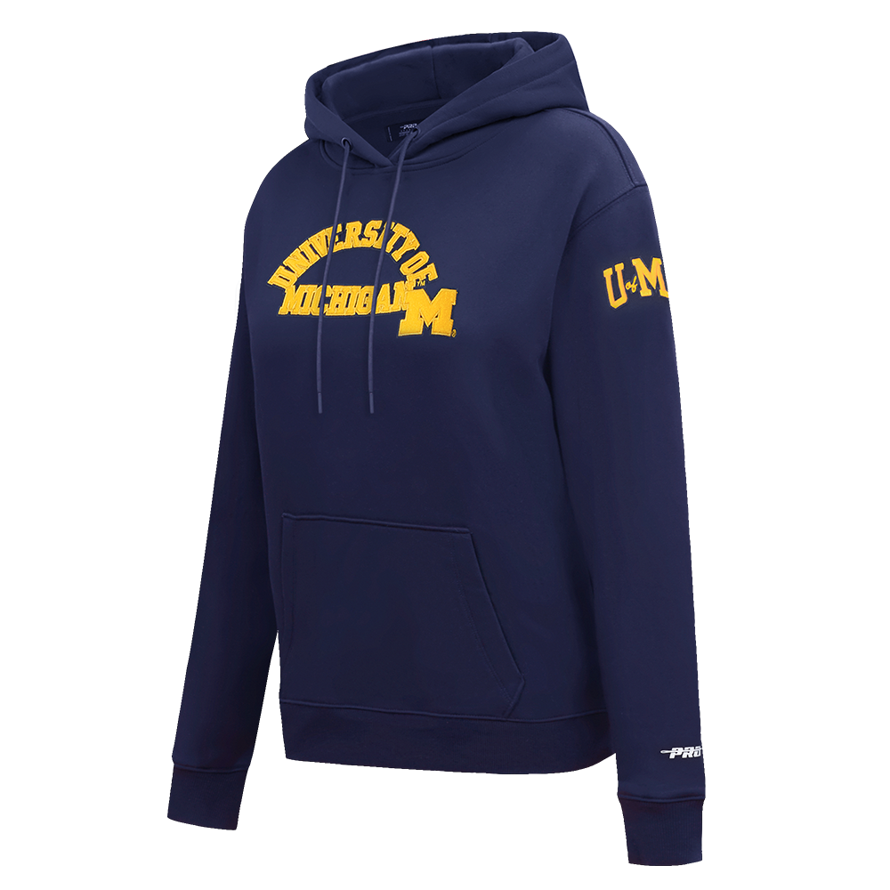 Women's Michigan Wolverines Pro Standard University of Michigan Navy Hoodie - Front Angled View