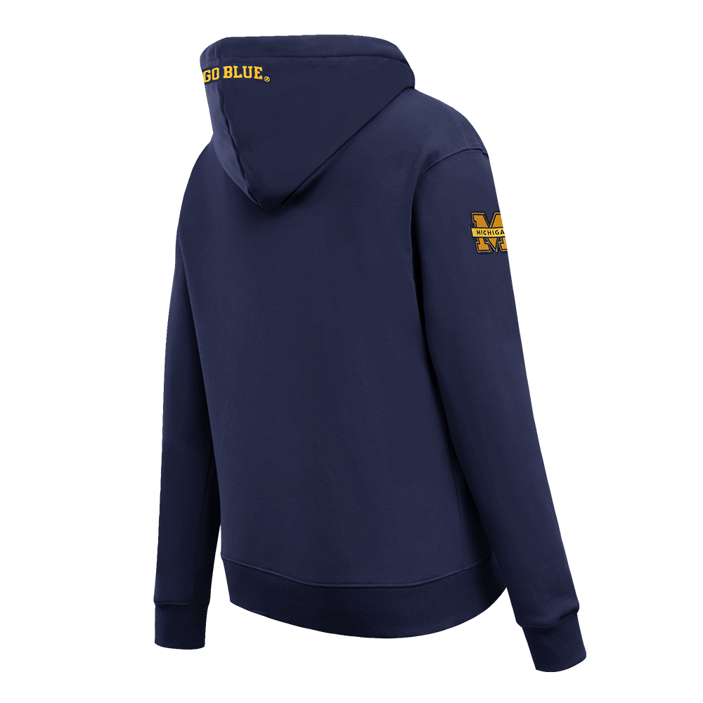 Women's Michigan Wolverines Pro Standard University of Michigan Navy Hoodie - Back Angled View