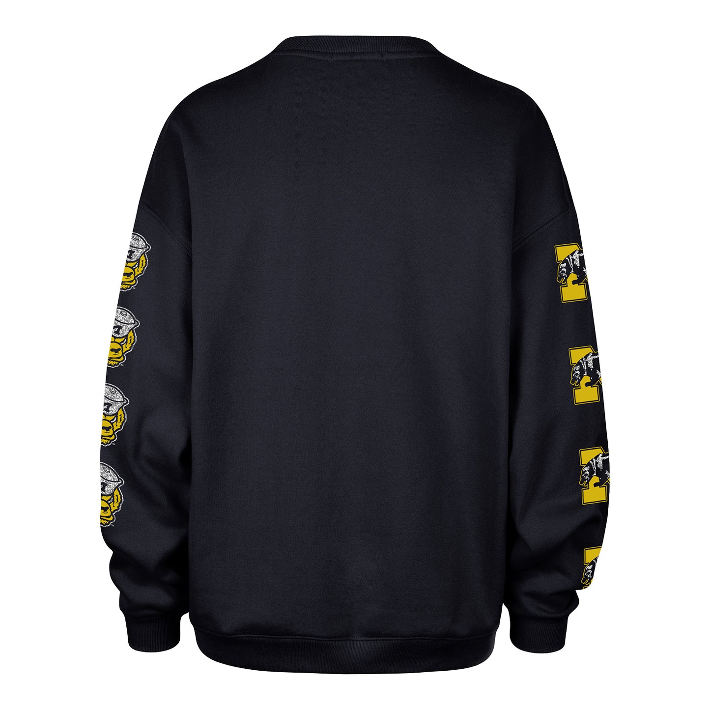 Michigan Wolverines Women's 47 Brand Go Big Oversized Crewneck In Blue - Back View