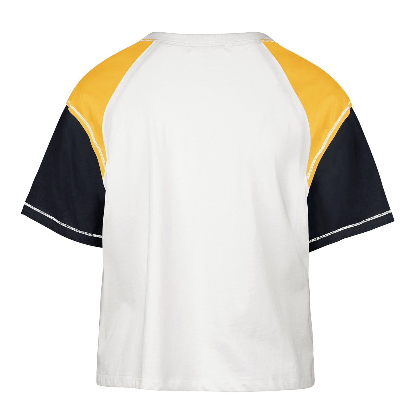 Michigan Wolverines Women's White '47 Brand Center Stage Gia Crop T-Shirt - Back View