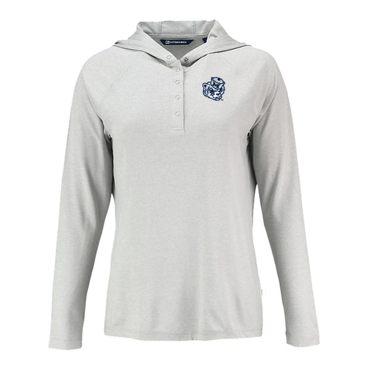 Michigan Wolverines Vault Women's Coastline Hooded Shirt In White - Front View