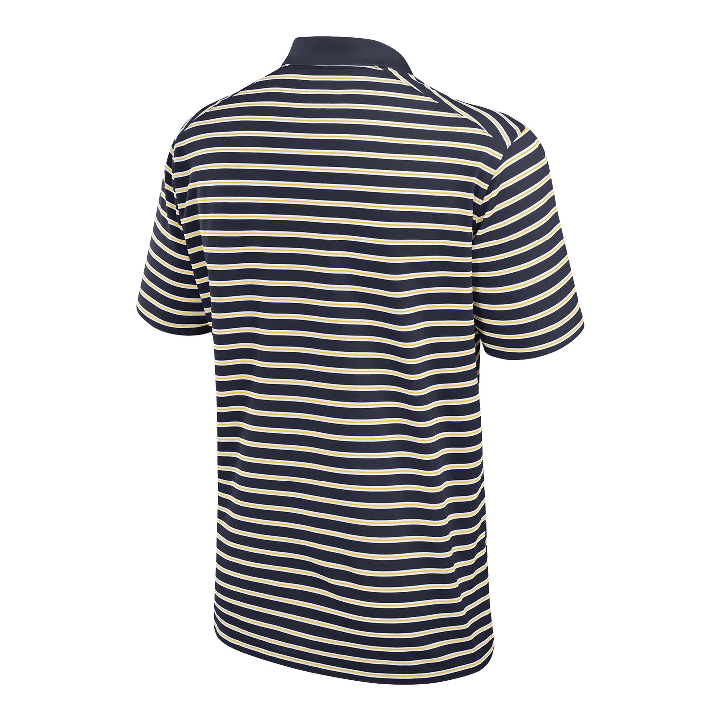 Michigan Wolverines Jordan Solid Foundation Striped Navy Polo In Navy - Back View