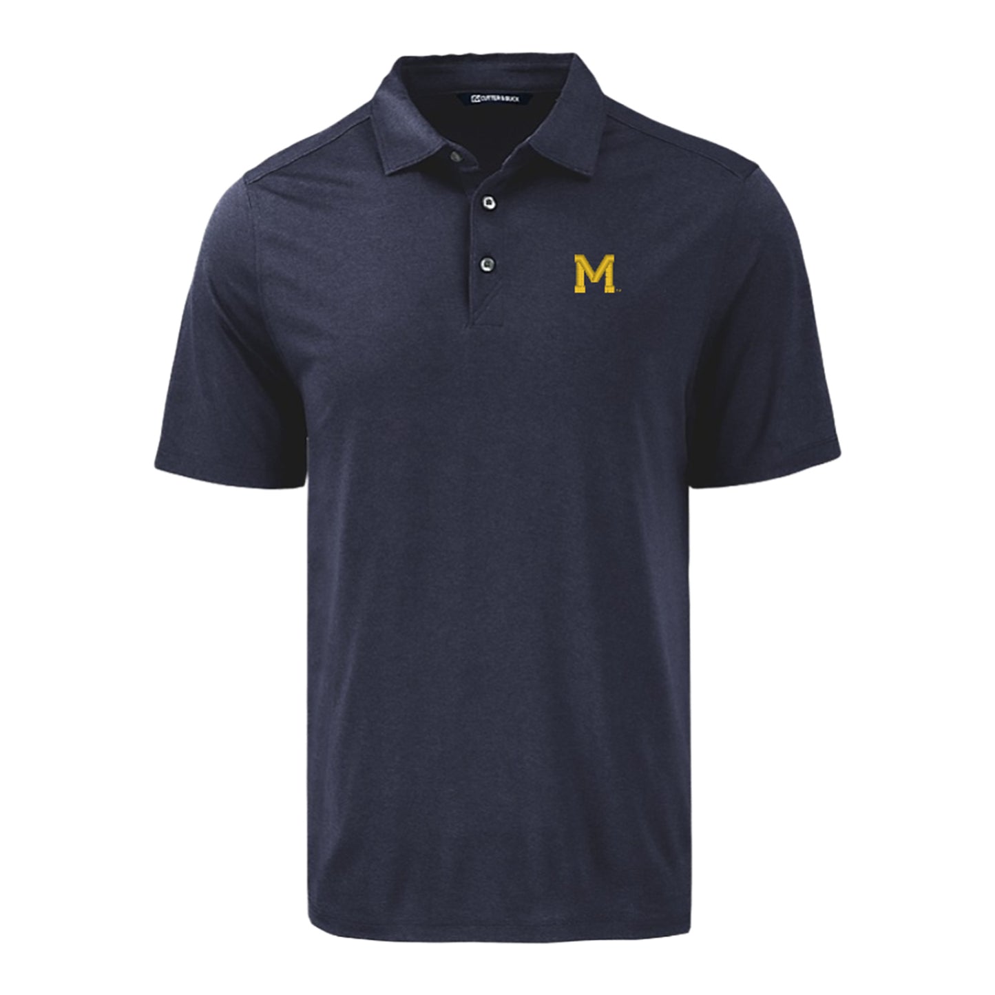 Michigan Wolverines Vault Coastline Epic Comfort Eco Navy Polo In Navy - Front View