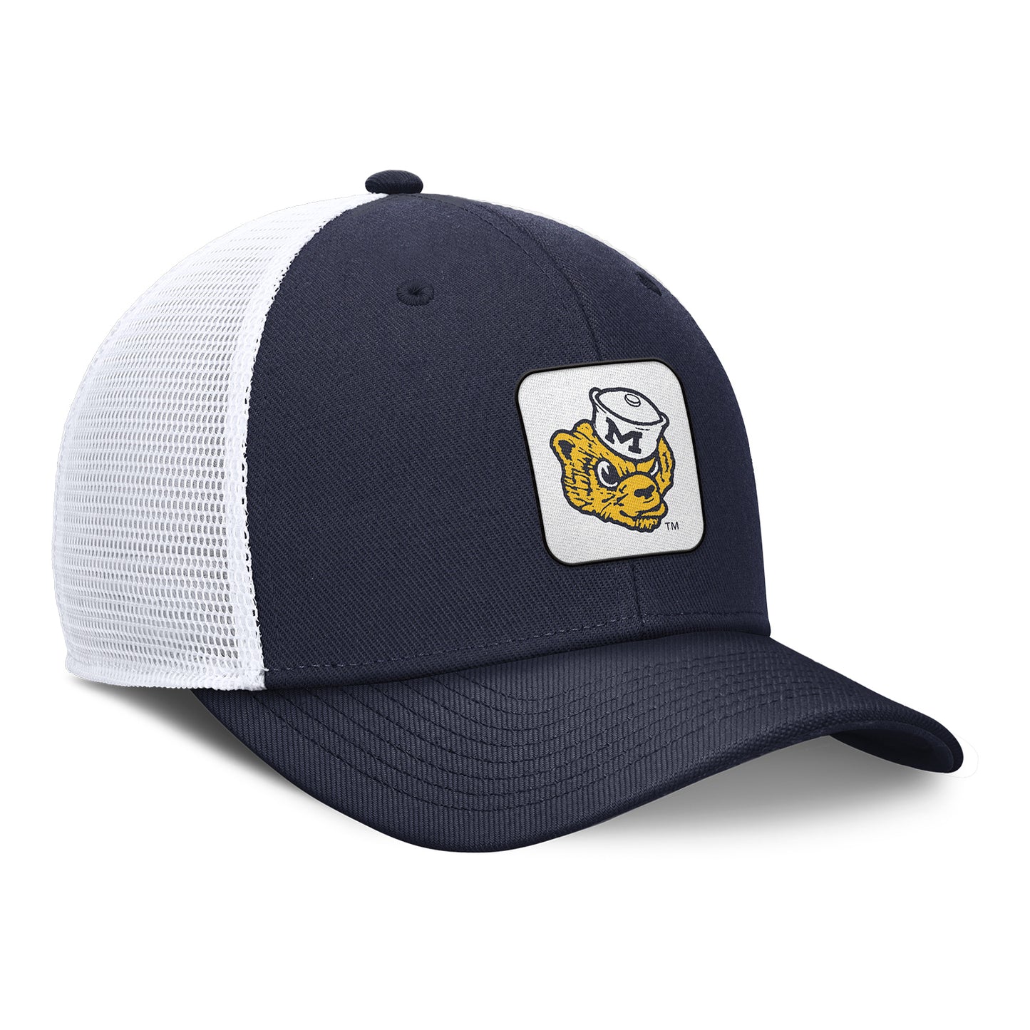 Michigan Wolverines Nike Vault Adjustable Trucker Hat - Right Angled View