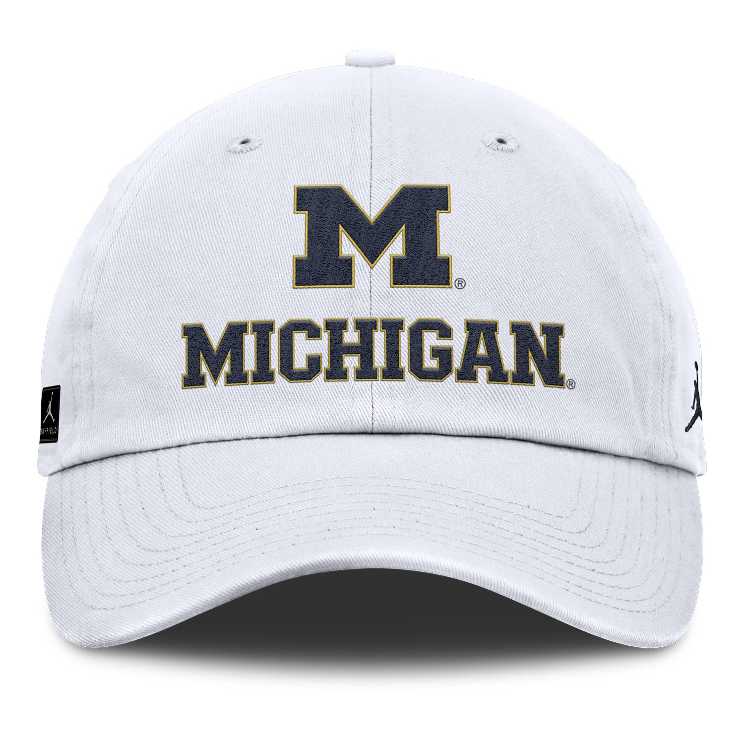 Michigan Wolverines Jordan Club Adjustable White Hat - Front View