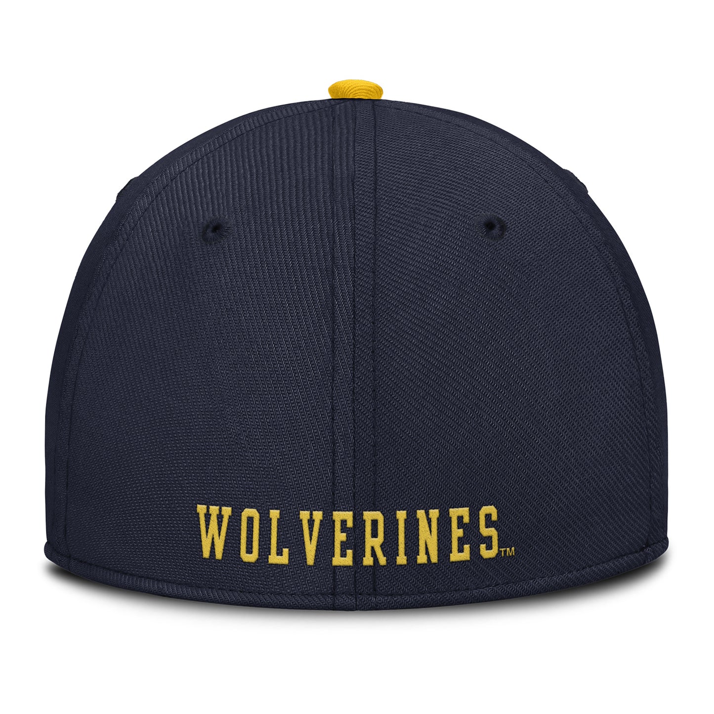 Michigan Wolverines Nike Vault Flex Stretch Navy Hat - Back View