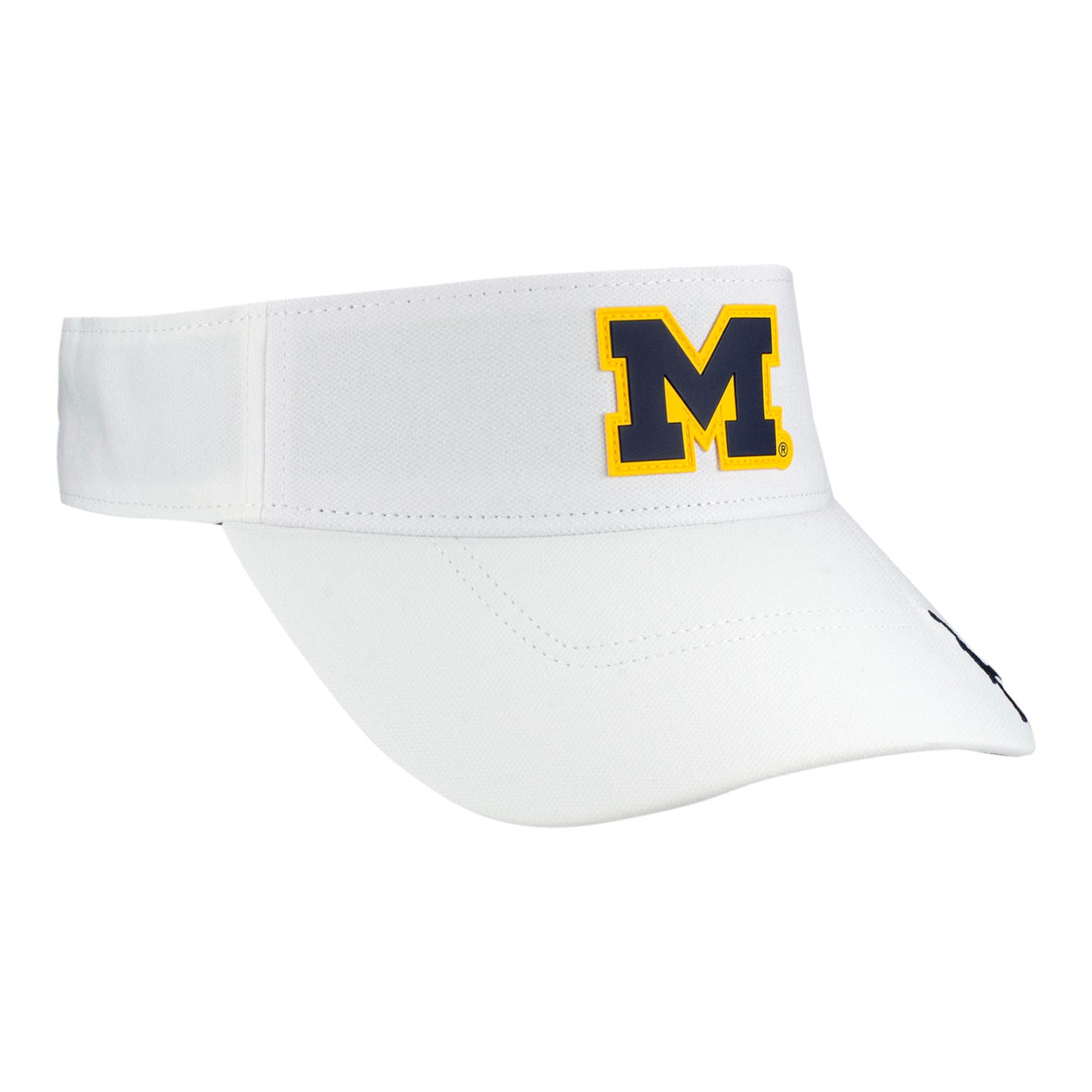 Michigan Wolverines Jordan Primary Logo DRI-FIT Visor In White - Front Side View 2