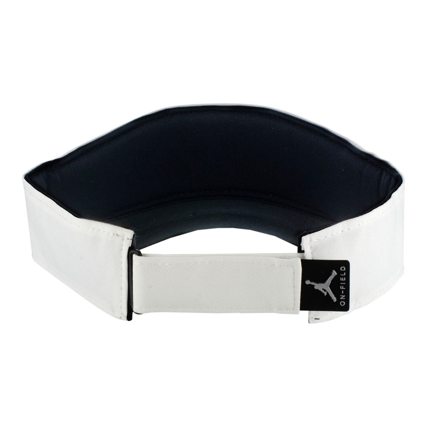 Michigan Wolverines Jordan Primary Logo DRI-FIT Visor In White - Back View