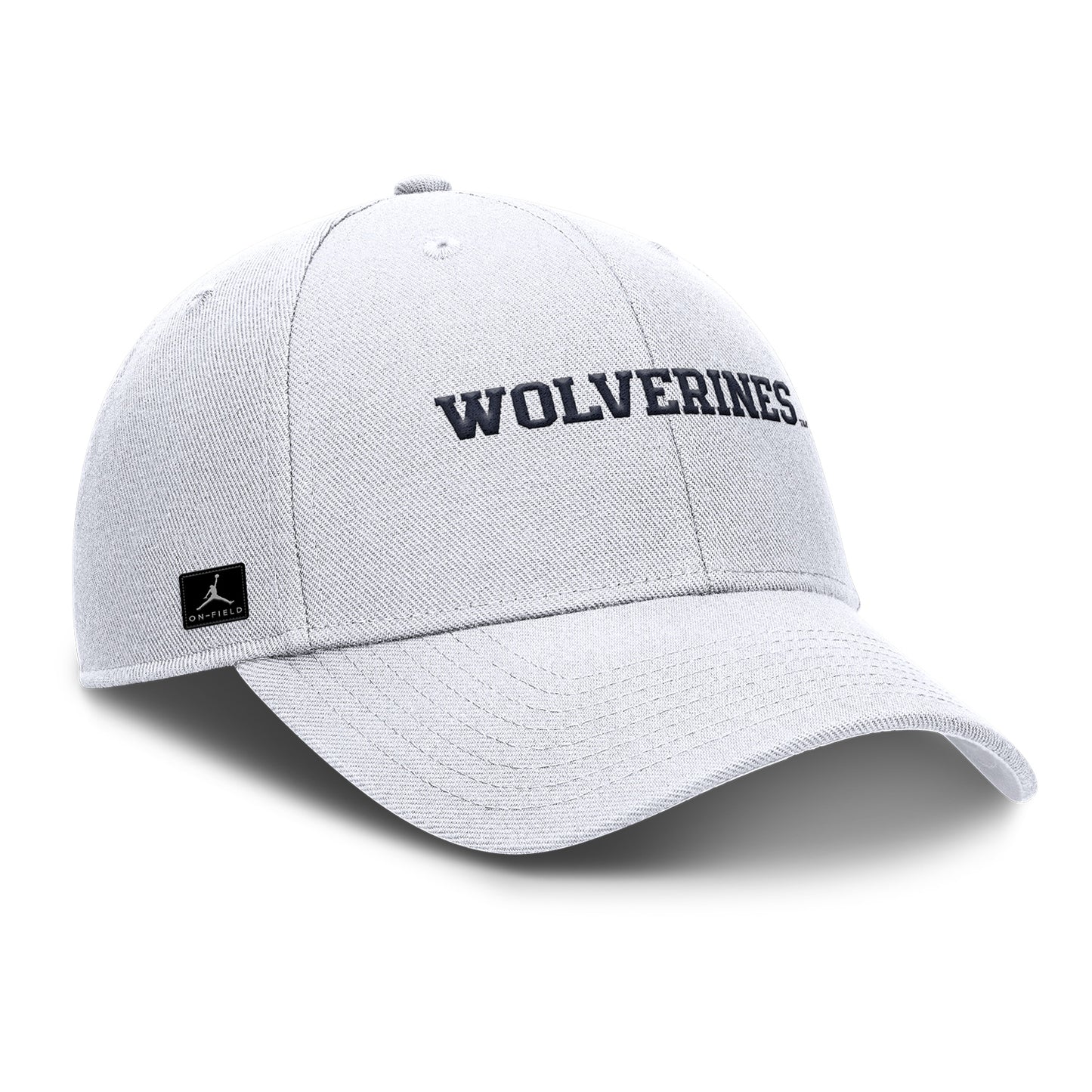 Michigan Wolverines Nike Jordan White Rise Adjustable Gameday Hat - Front Left View