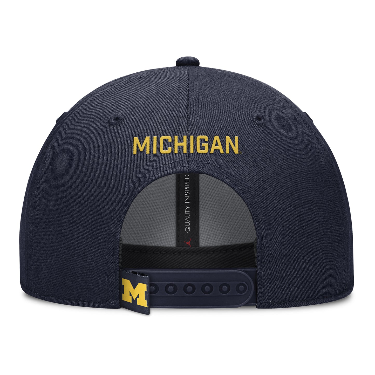 Michigan Wolverines Nike Jordan Navy Rise Adjustable Gameday Hat - Back View