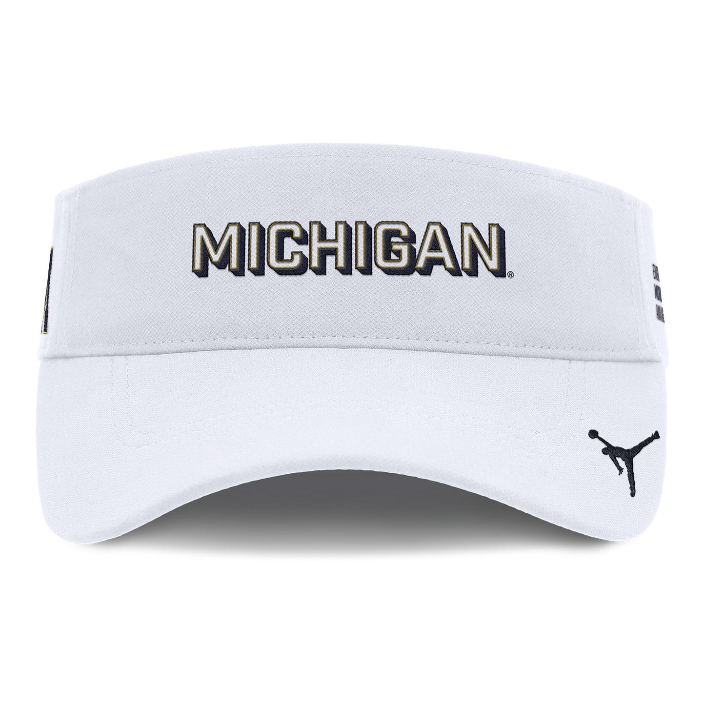 Michigan Wolverines Nike Jordan White Ace Visor - Front View