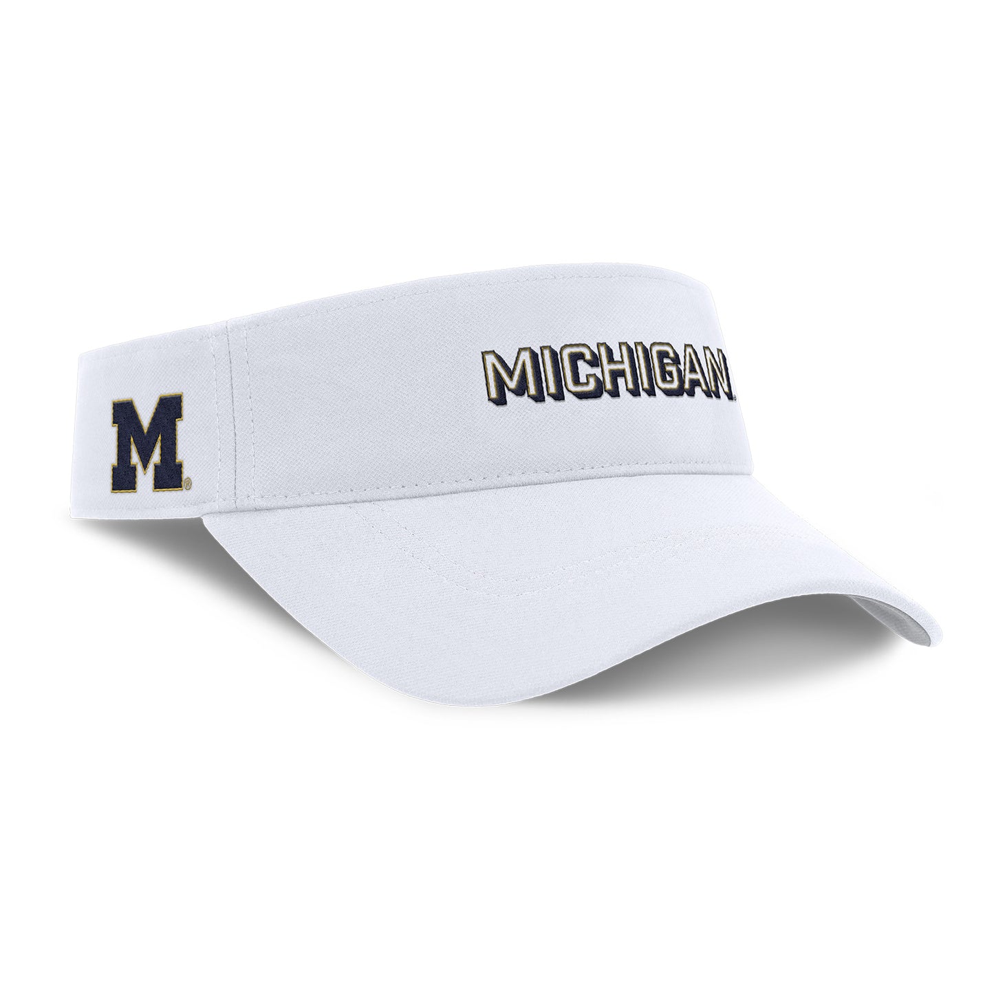 Michigan Wolverines Nike Jordan White Ace Visor - Front Right View