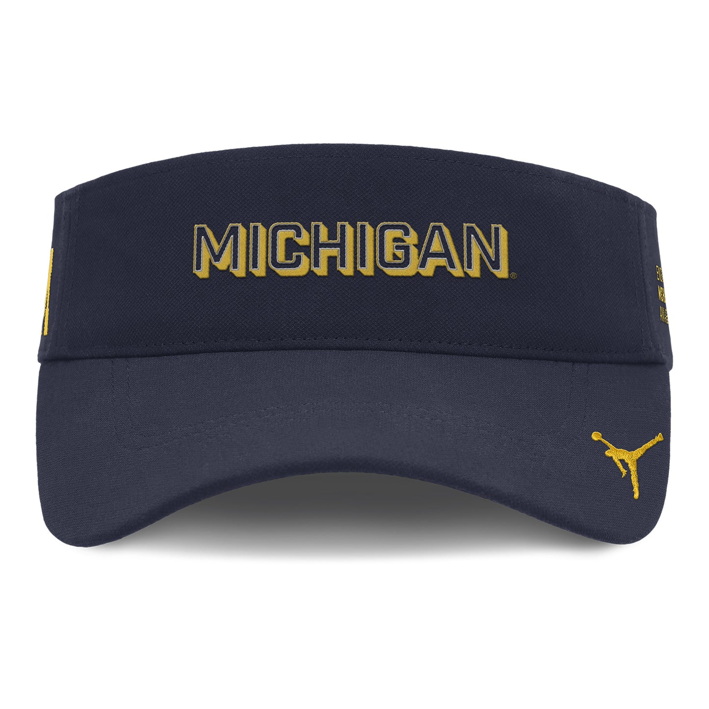 Michigan Wolverines Nike Jordan Navy Ace Visor - Front View