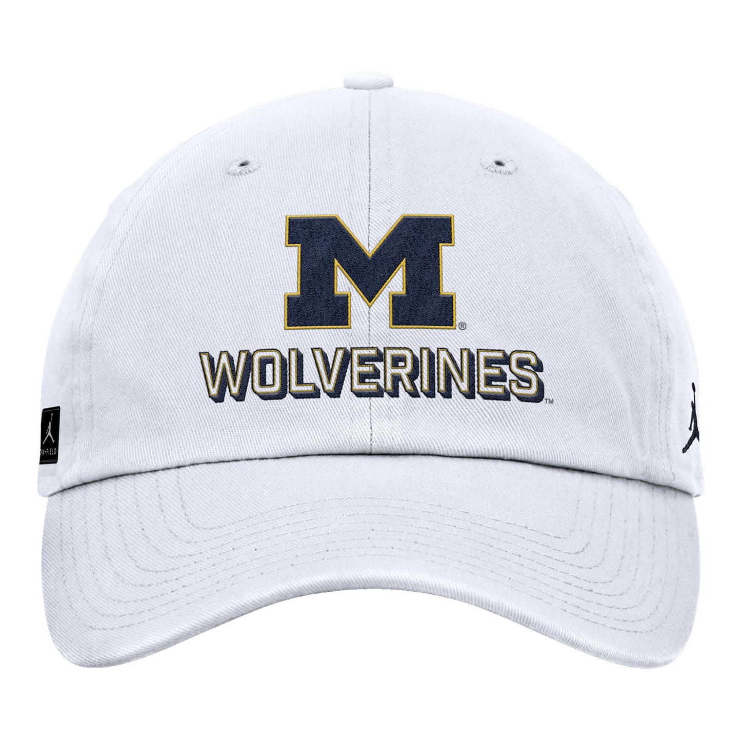 Michigan Wolverines Nike Jordan White Unstructured Adjustable Club Hat - Front View