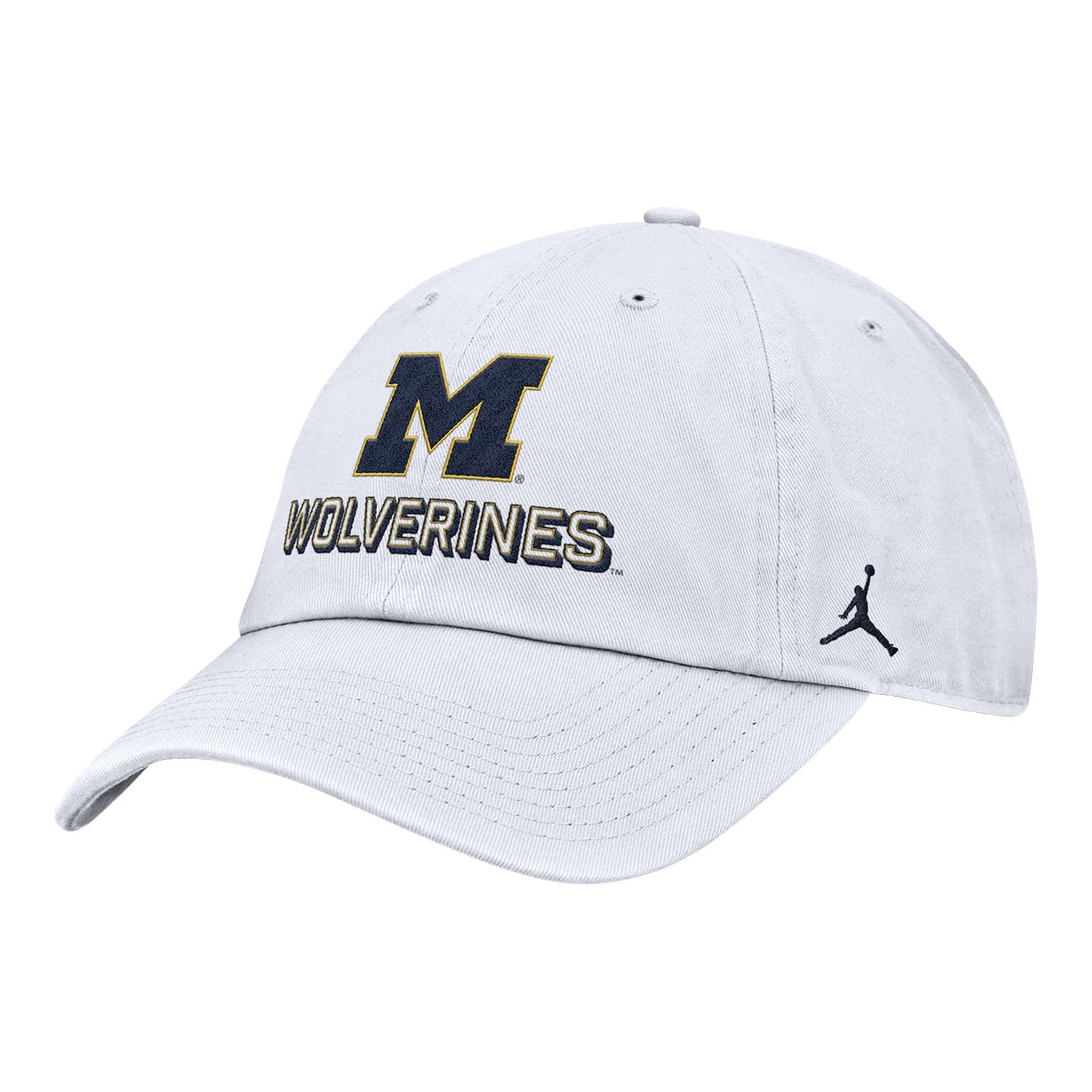 Michigan Wolverines Nike Jordan White Unstructured Adjustable Club Hat - Front Left View