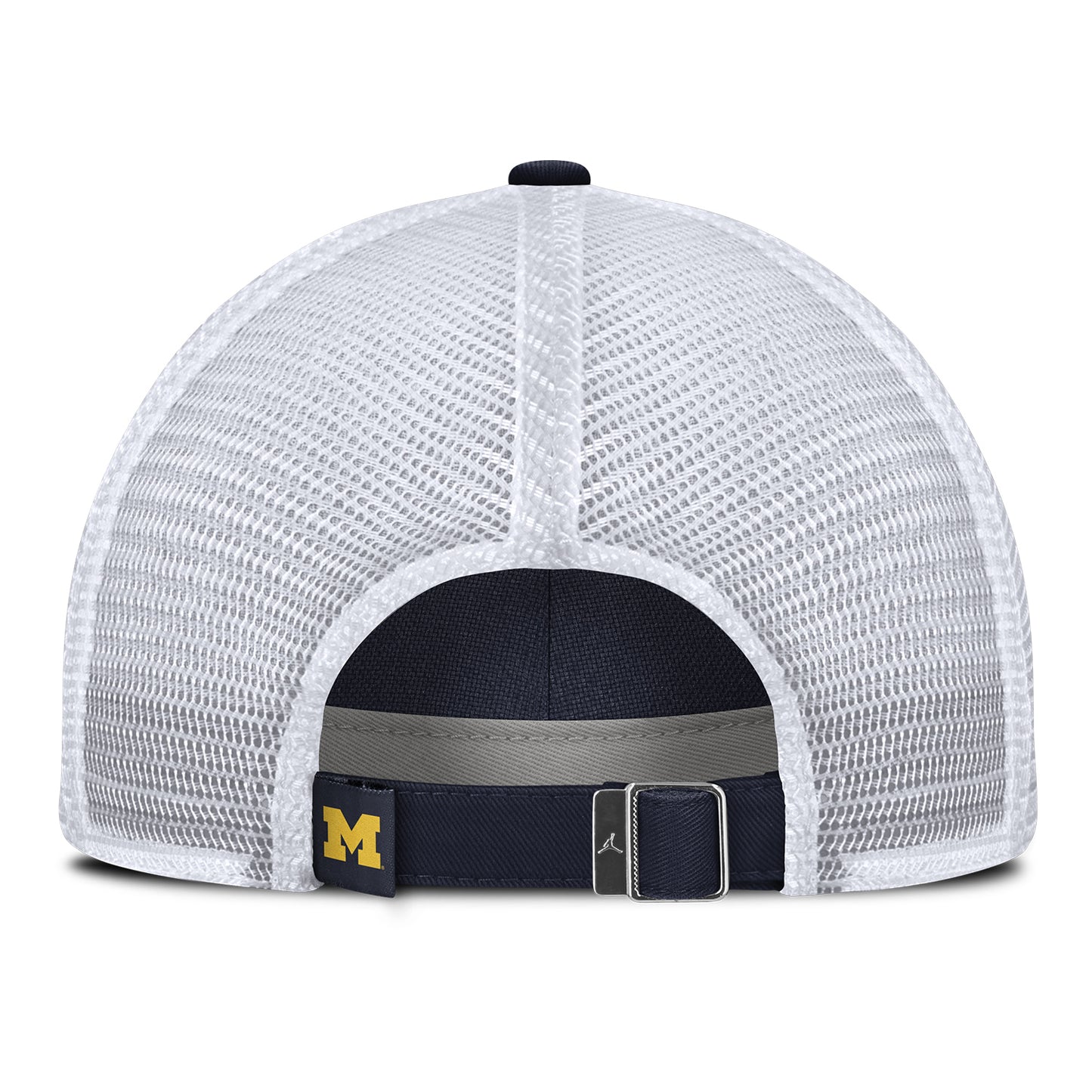 Michigan Wolverines Nike Jordan Navy Club Trucker Hat - Back View