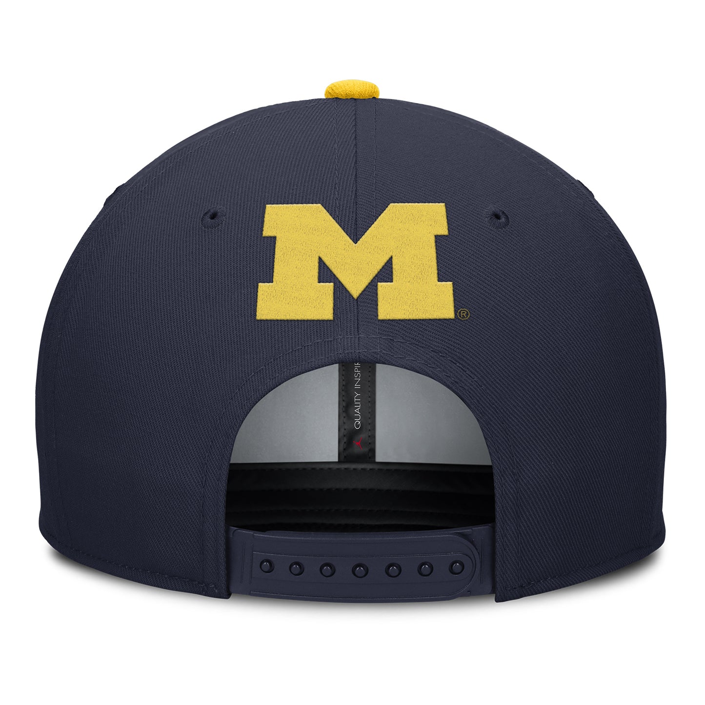 Michigan Wolverines Nike Jordan Navy Snapback Pro Gameday Hat - Back View