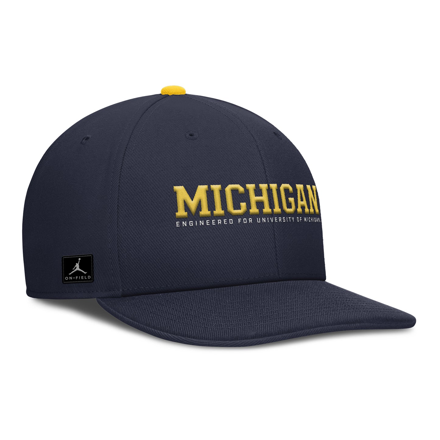 Michigan Wolverines Nike Jordan Navy Snapback Pro Gameday Hat - Front Right View