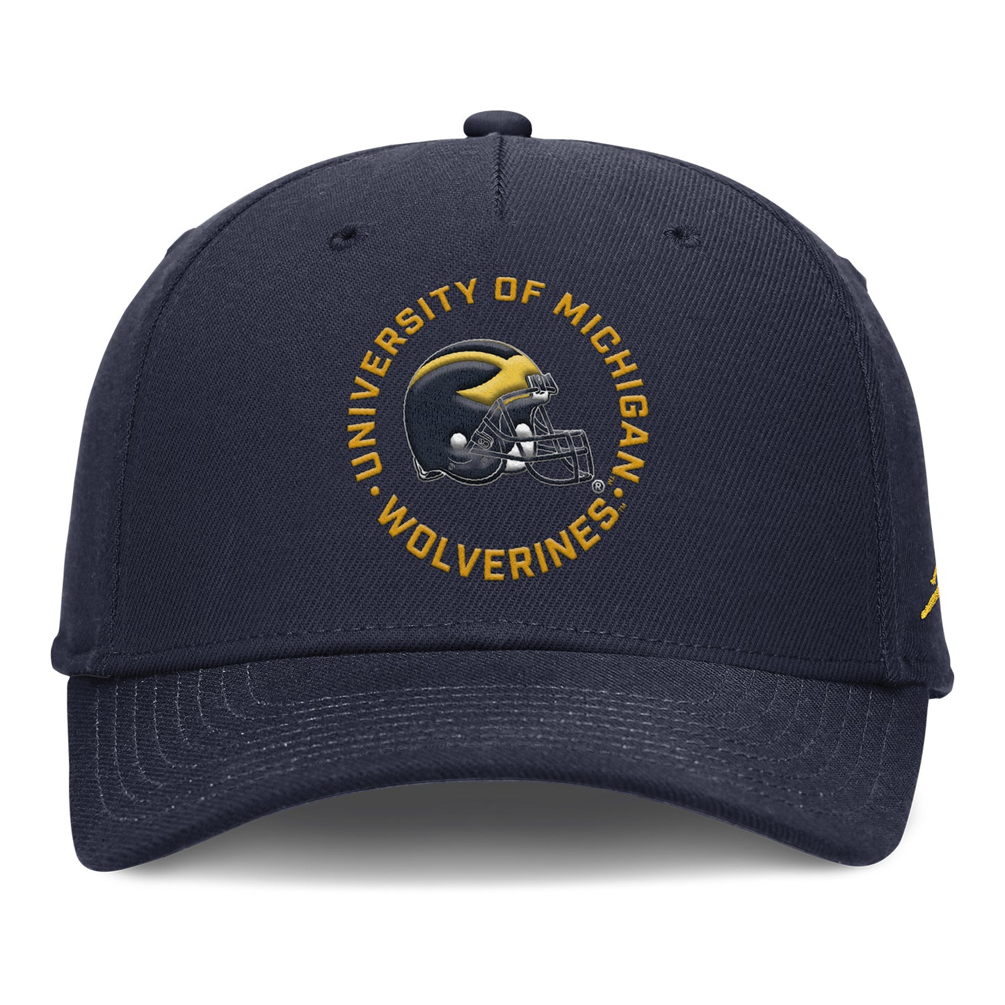 Michigan Wolverines Navy Adjustable Rise Primetime Hat - Front View