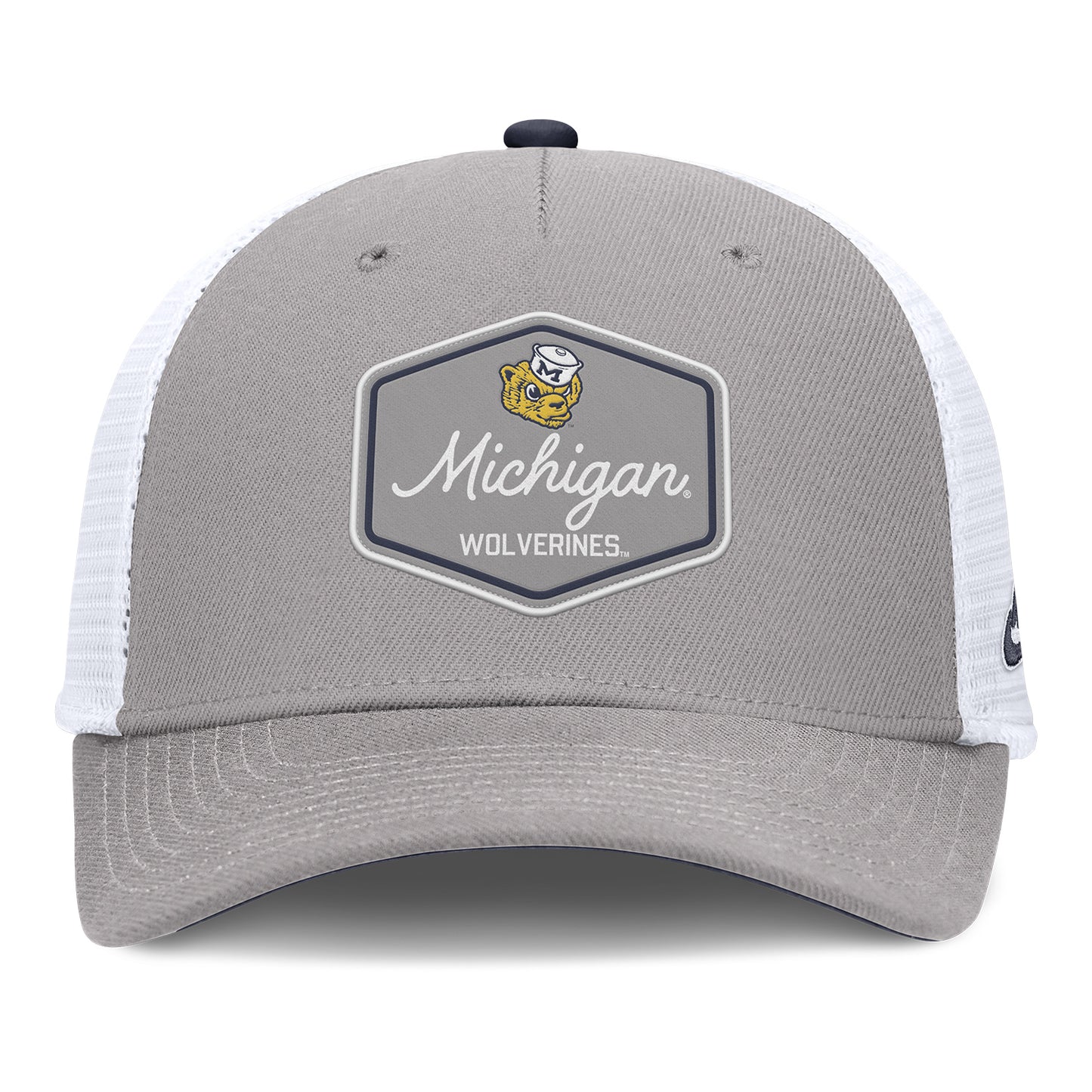 Michigan Wolverines Nike Grey Legacy Trucker Hat - Front View