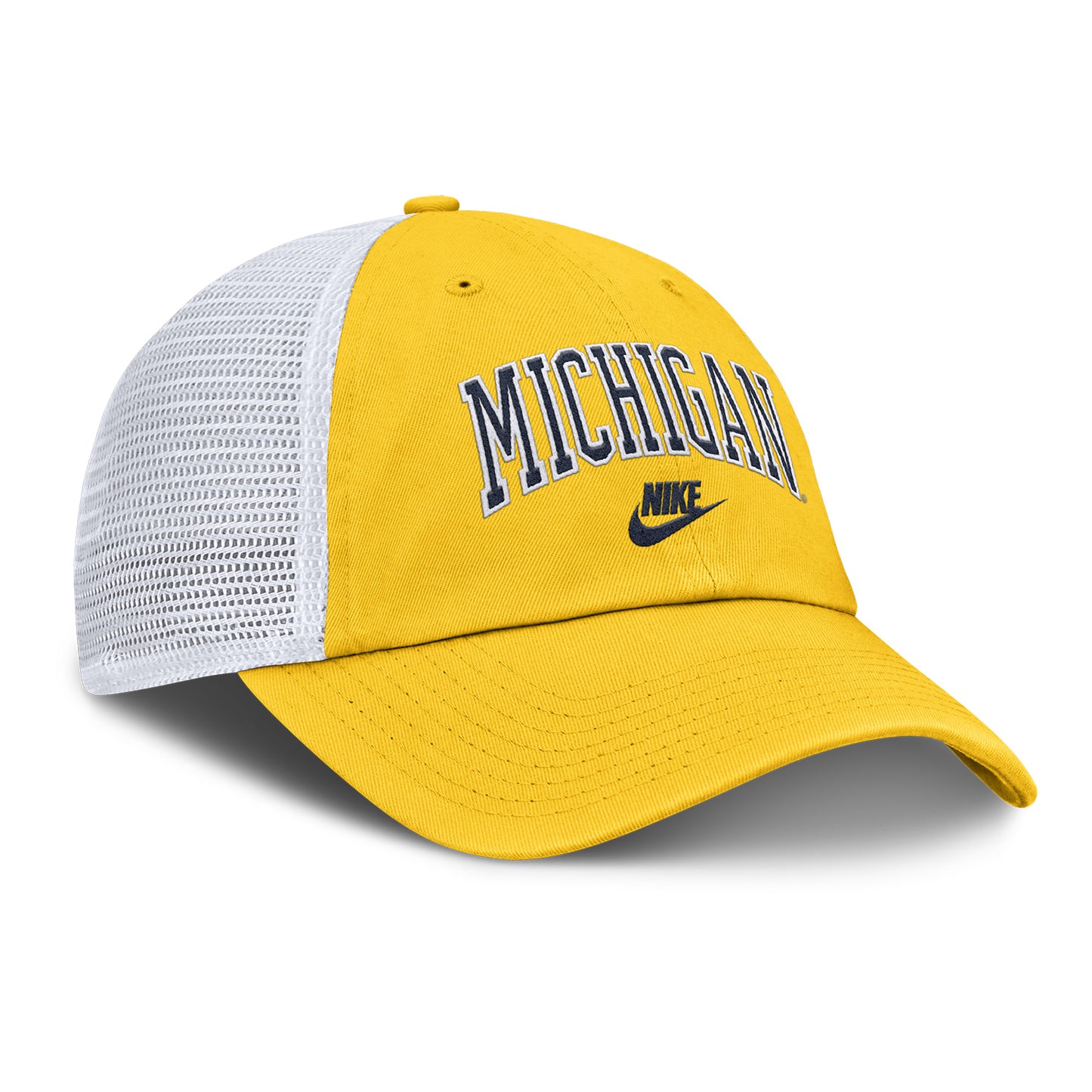Michigan Wolverines Nike Yellow Legacy Club Trucker Hat - Front Right View
