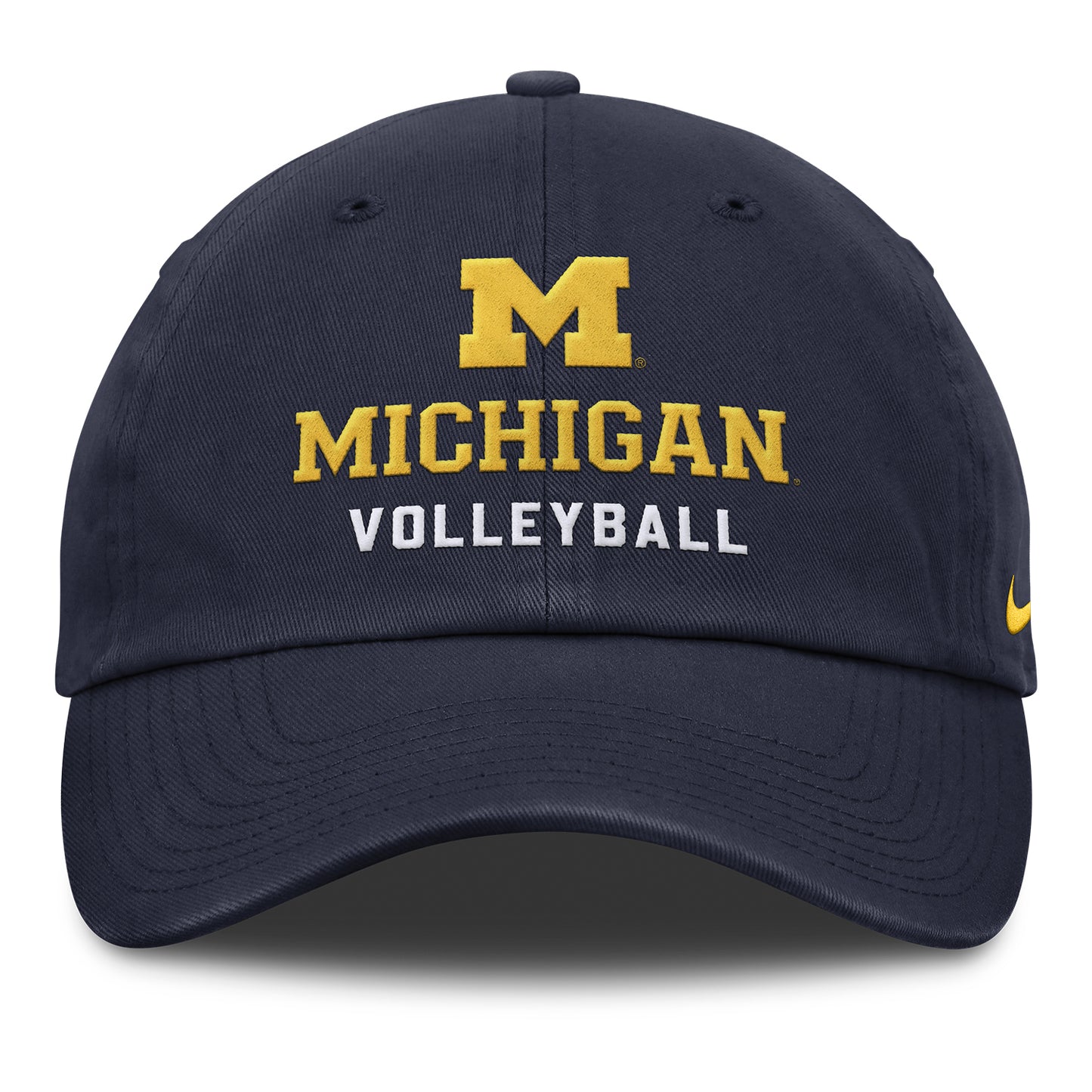 Michigan Wolverines Nike Adjustable Volleyball Team Cap In Navy - Front View