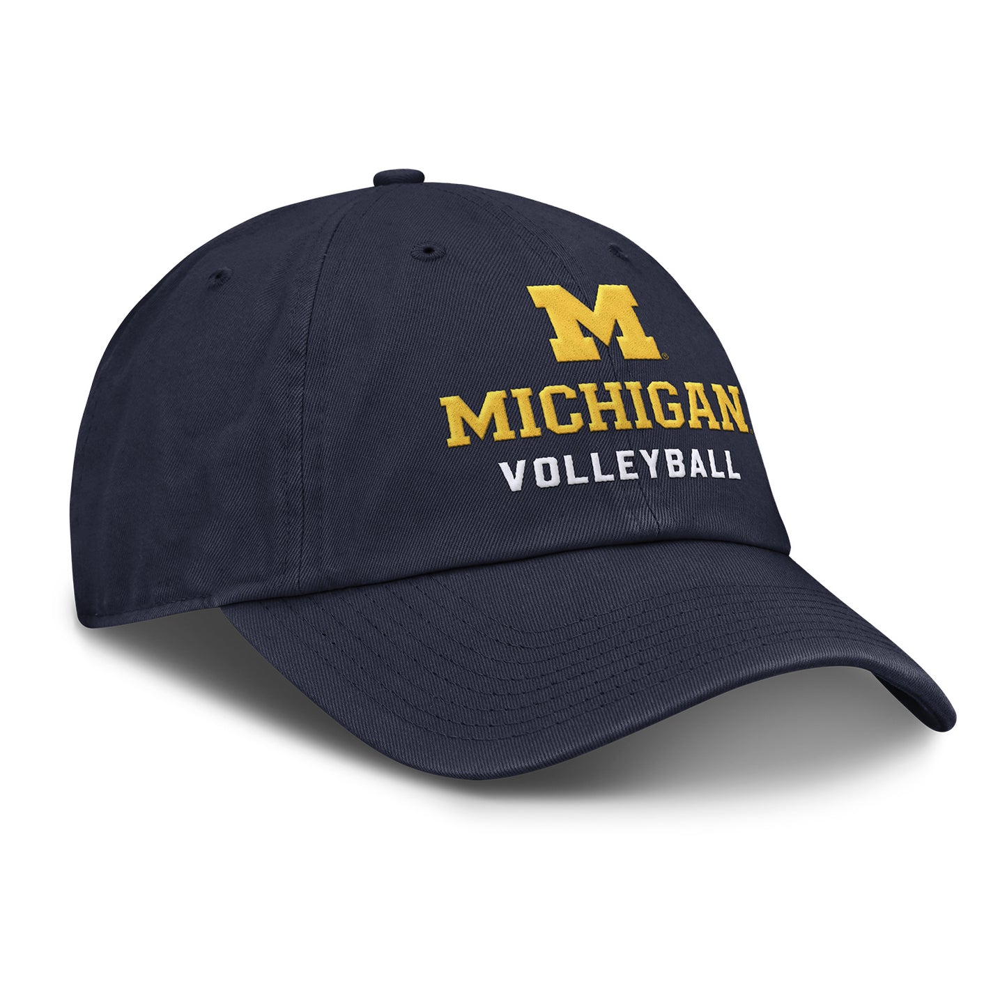 Michigan Wolverines Nike Adjustable Volleyball Team Cap In Navy - Front Right View