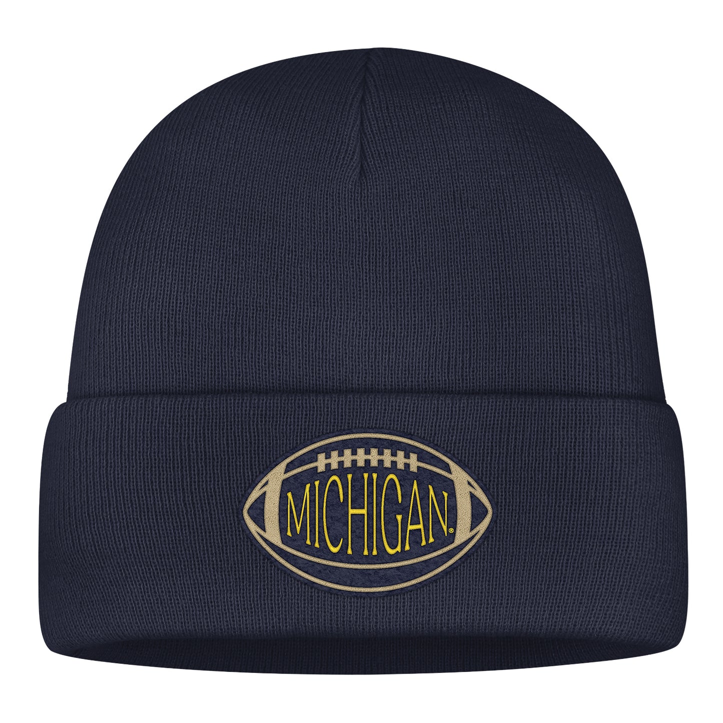 Michigan Wolverines Jordan Navy Football Utility Beanie - Back View