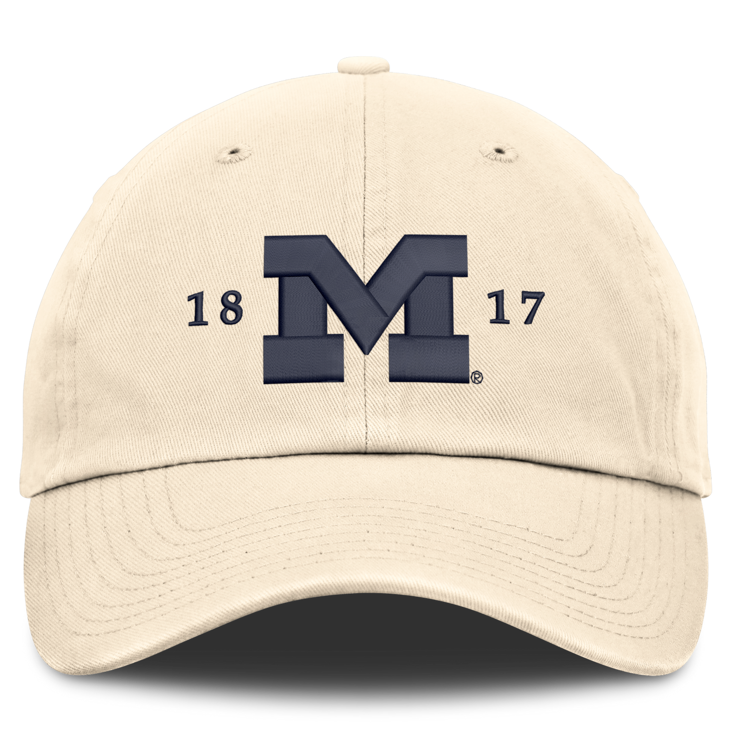 Michigan Wolverines Jordan Unstructured Adjustable Tan Club Hat - Front View