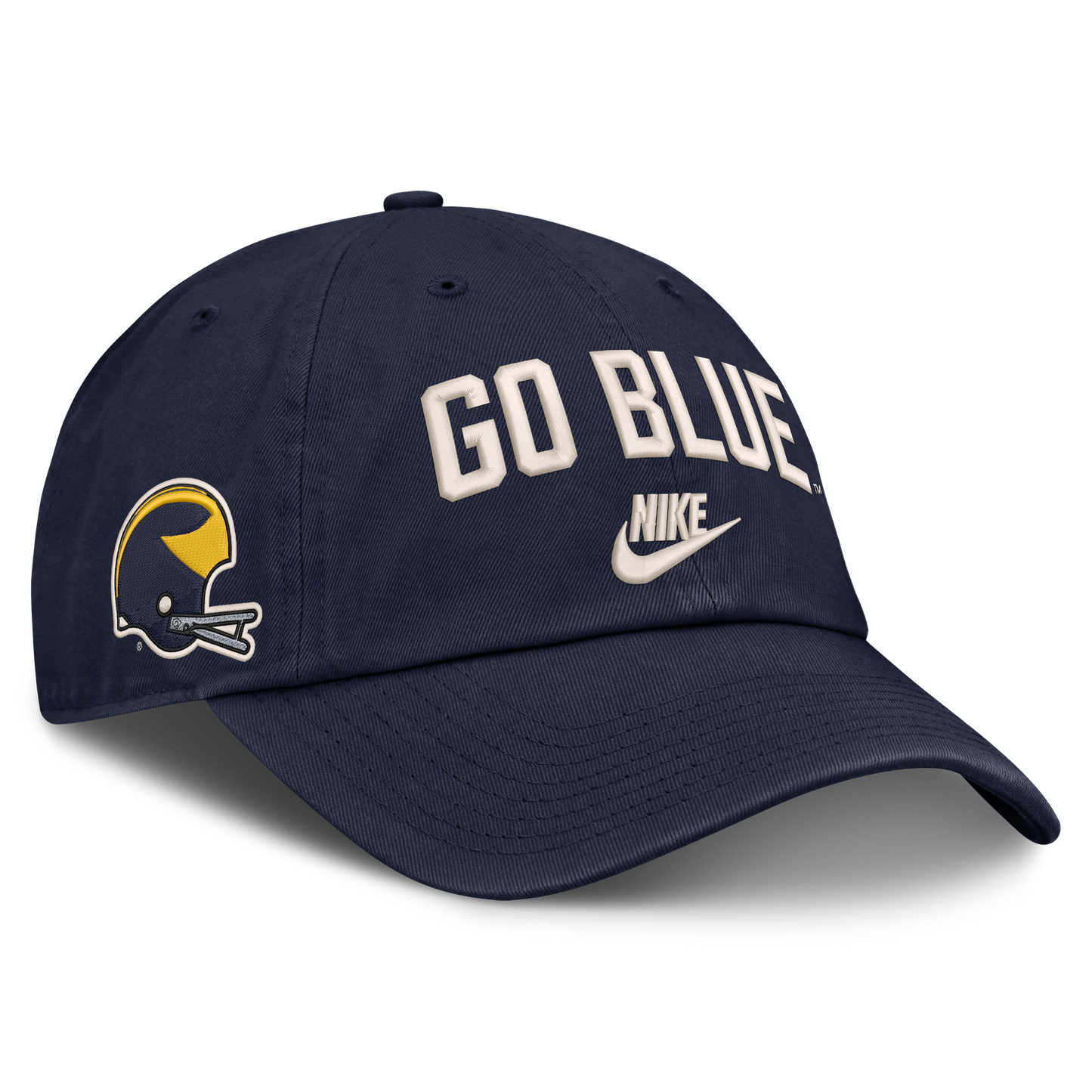 Michigan Wolverines Unstructured Adjustable Vintage Go Blue Hat - Front Right View