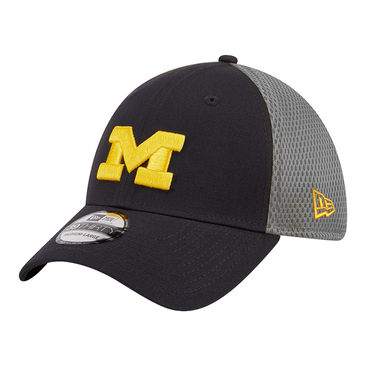 Michigan Wolverines Navy Block M Mesh Trucker Hat