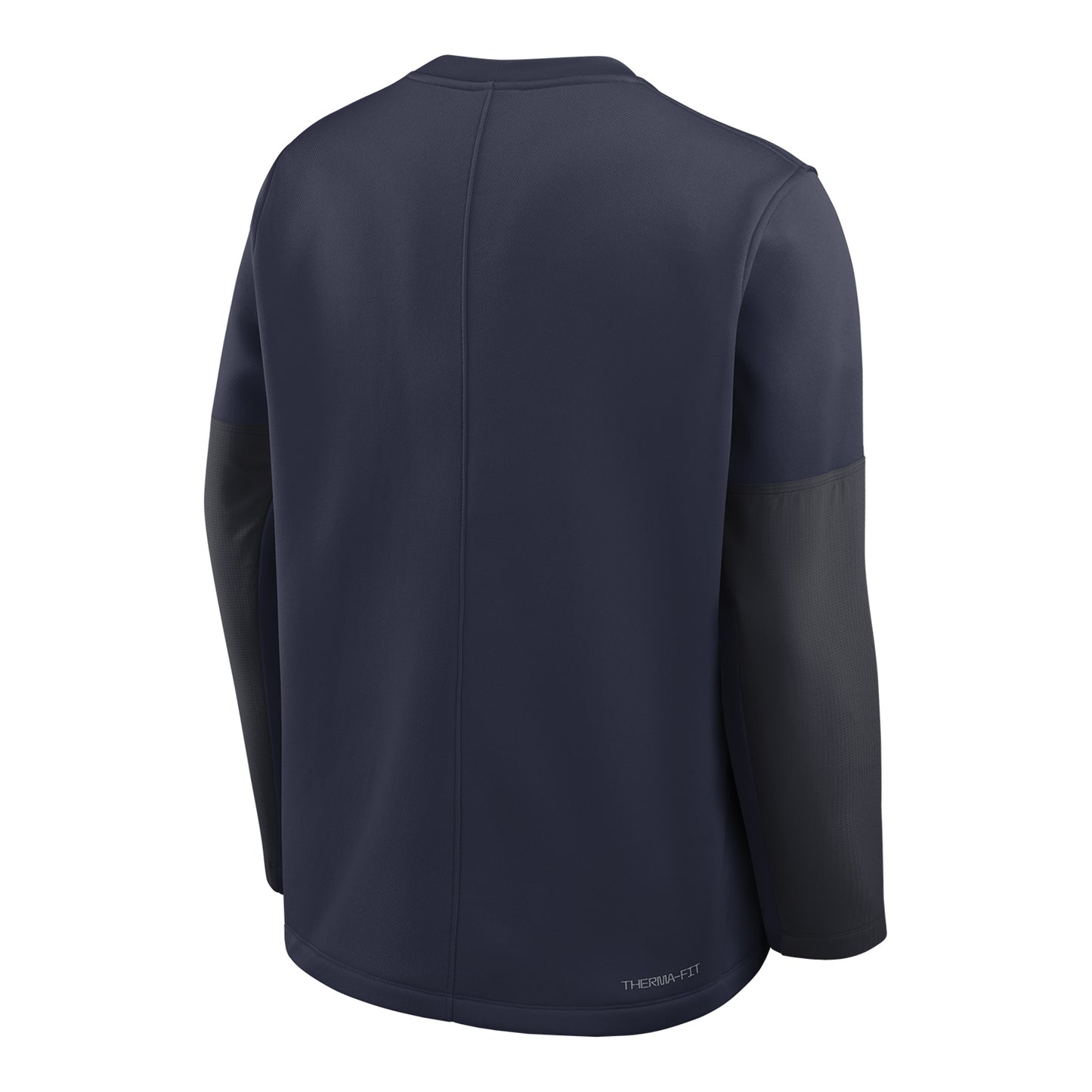 Michigan Wolverines Jordan Navy Midweight Coaches Crewneck Jacket In Navy - Back View