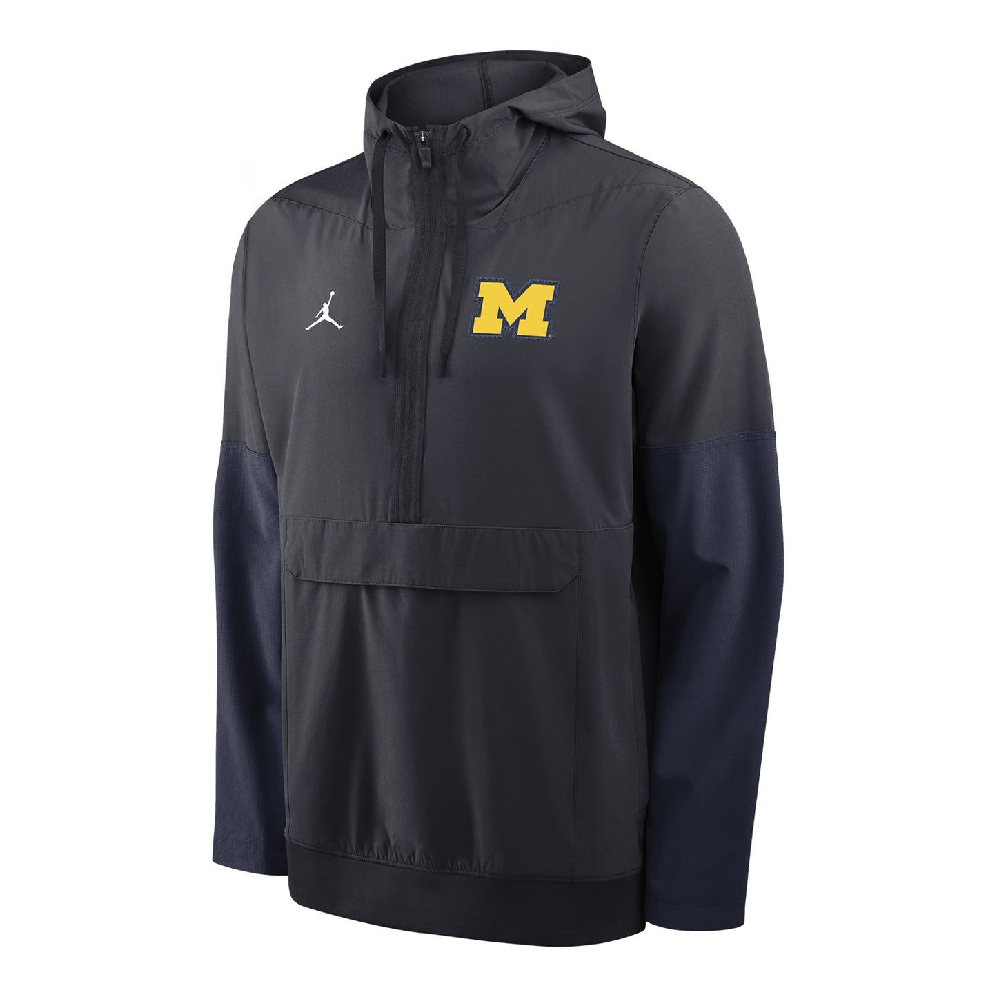 Michigan Wolverines Nike Jordan Navy Hooded Anorak Windbreaker Jacket - Front View