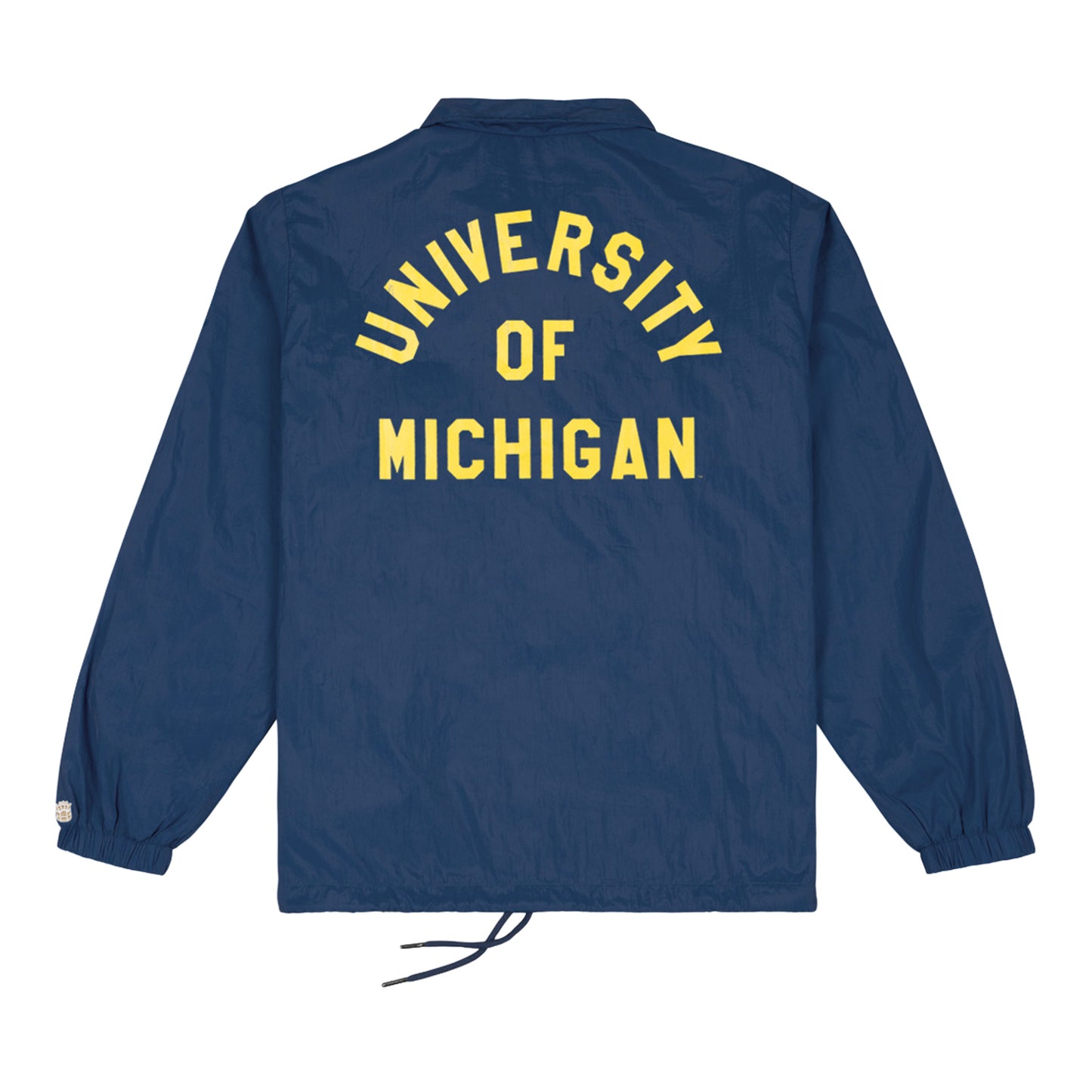 Michigan Wolverines Block M Throwback Coaches Jacket In Blue - Back View