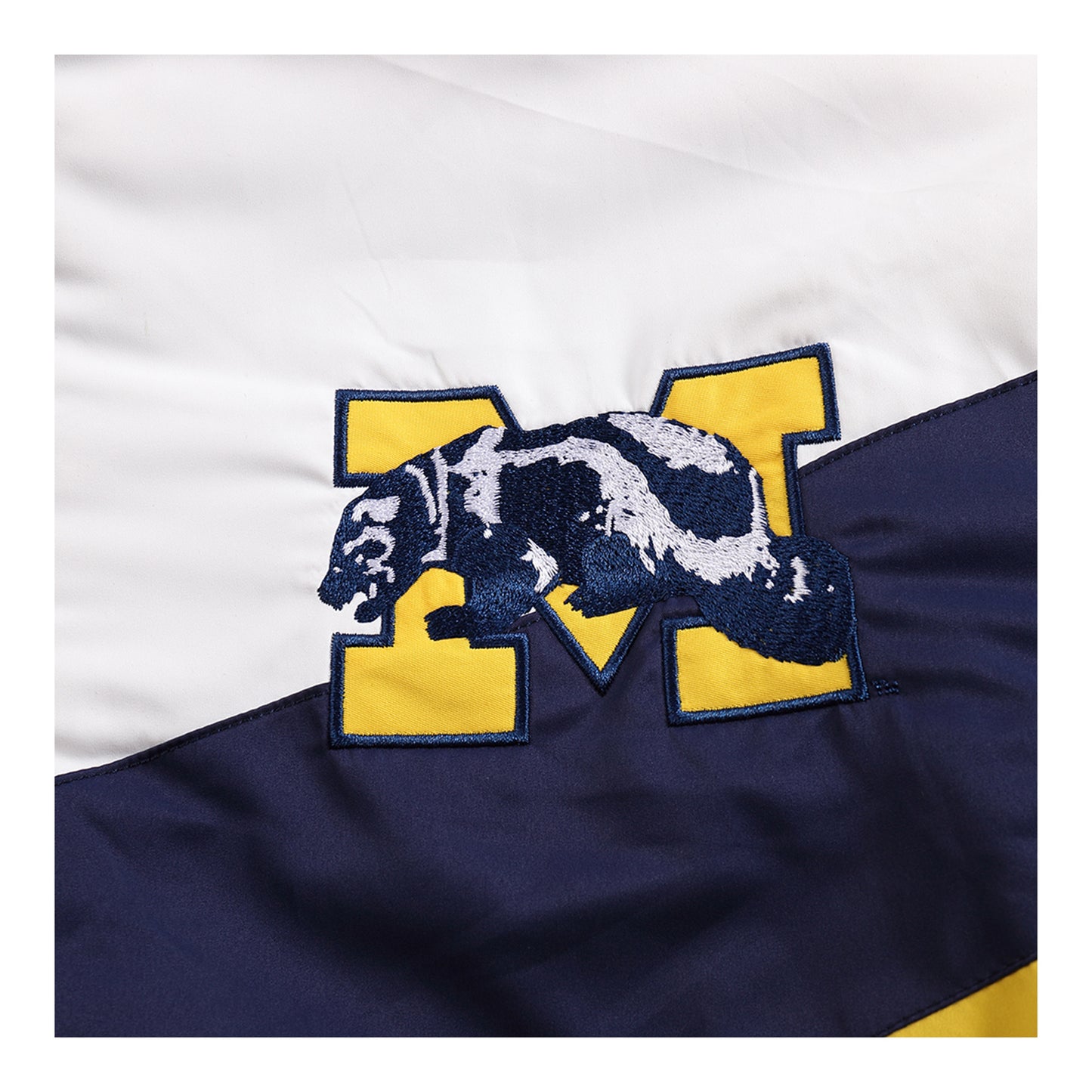 Michigan Wolverines Retro Full-Zip Striped Jacket In Multi-Color - Front Logo View