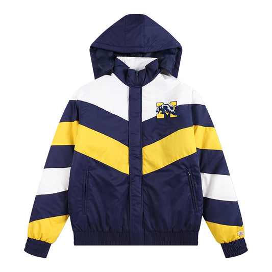 Michigan Wolverines Retro Full-Zip Striped Jacket In Multi-Color - Front View