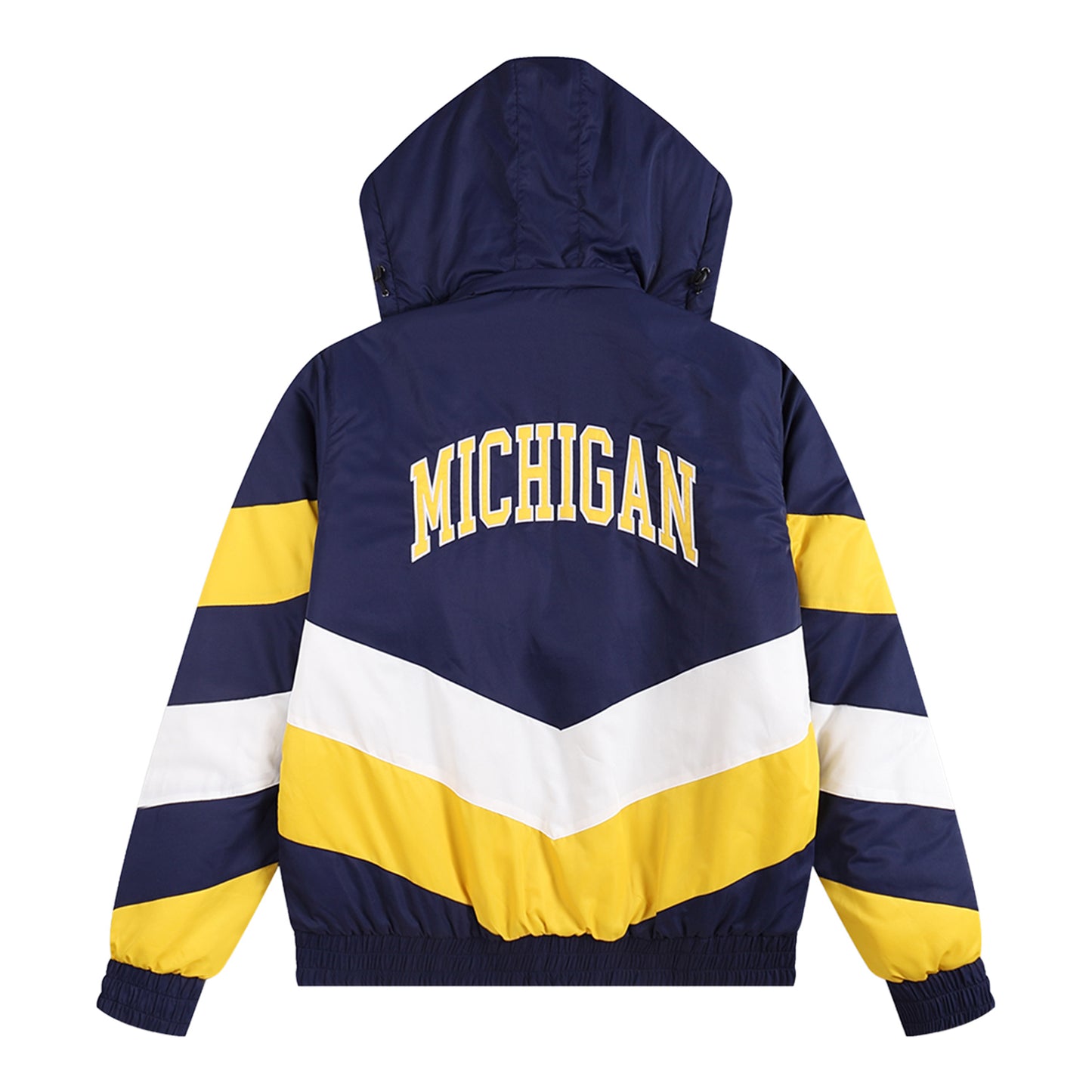 Michigan Wolverines Retro Full-Zip Striped Jacket In Multi-Color - Back View