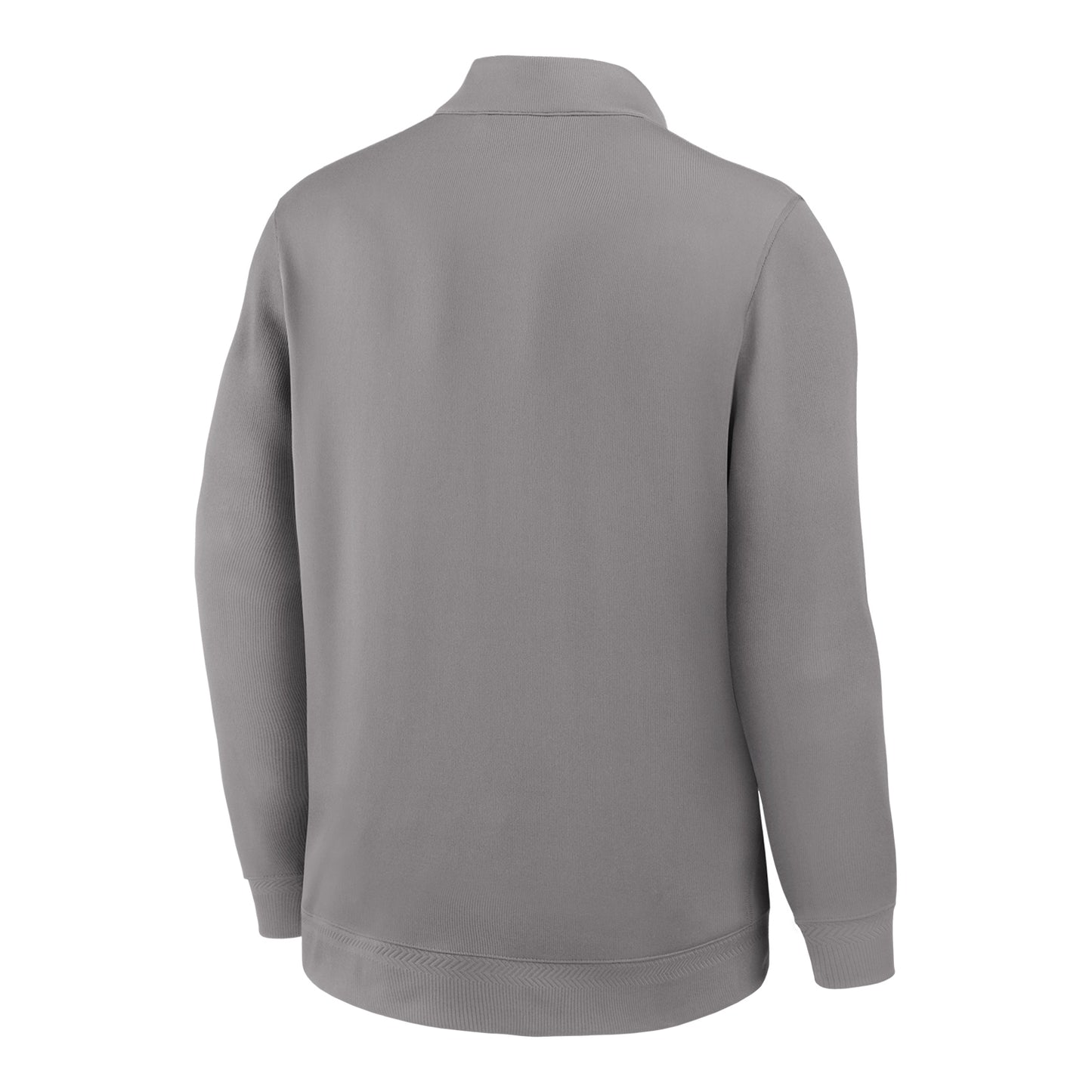 Michigan Wolverines Basketball Jordan Brand Grey Coaches Dri-FIT Long Sleeve Pullover - Back View