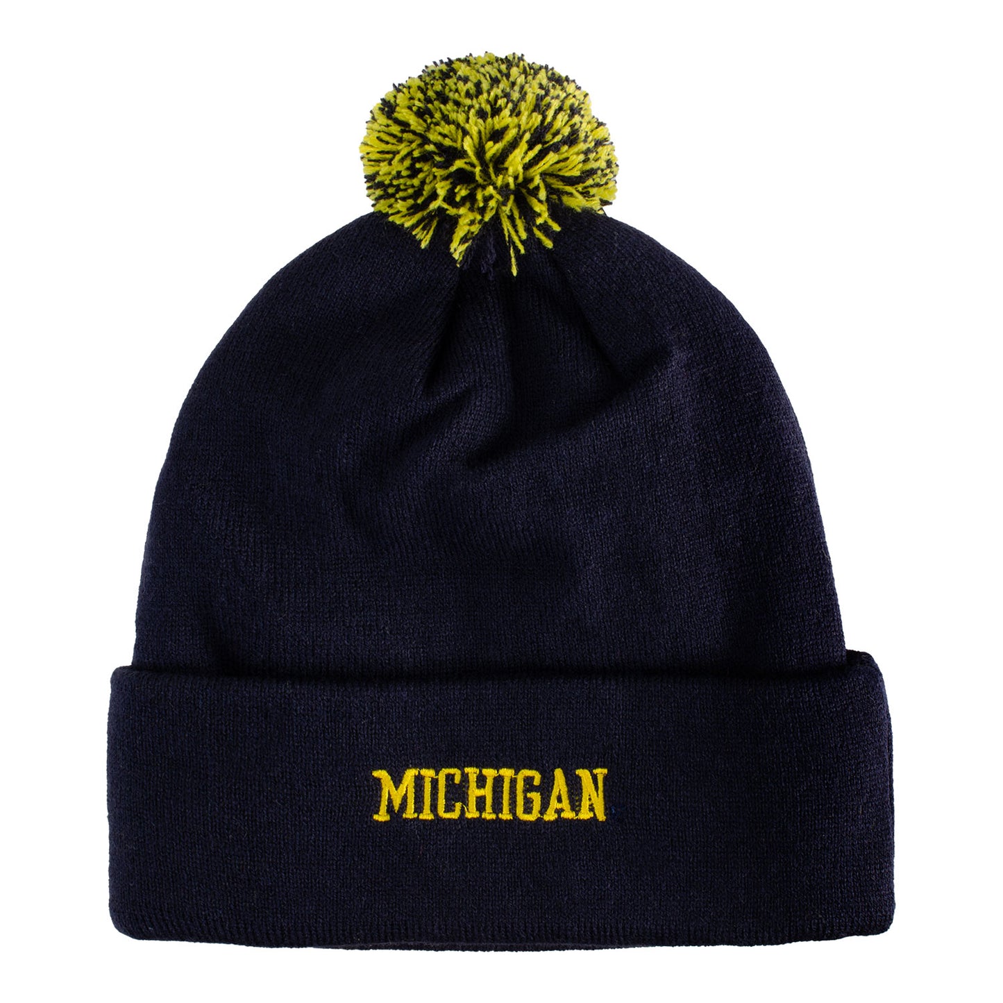 Michigan Wolverines Valiant 'Block M' Pom Knit Navy Hat - Back View
