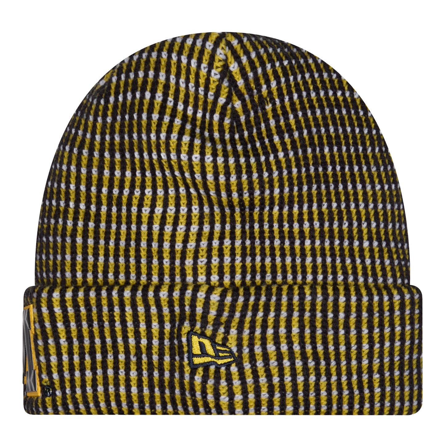 Michigan Wolverines New Era Yellow Sideline Cuff Beanie - Back View