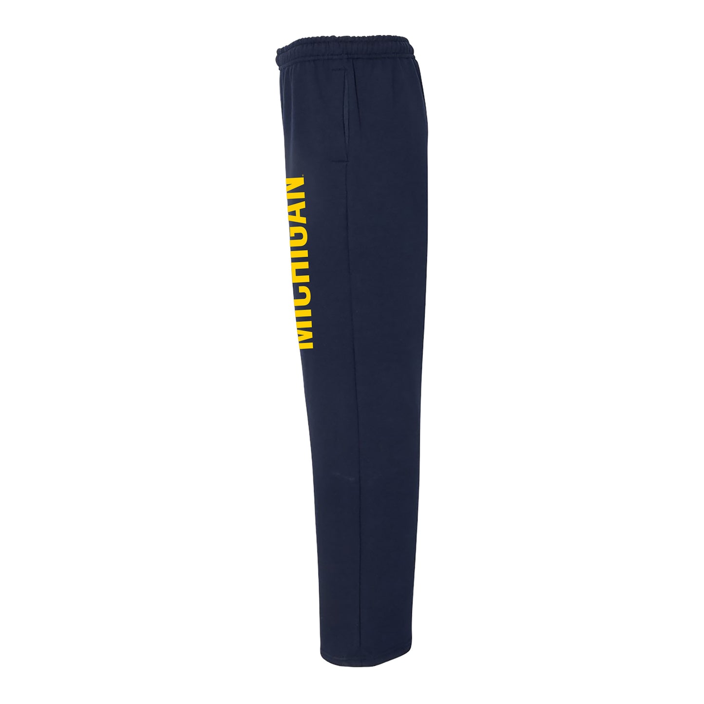 University of Michigan Navy Vertical Wordmark Sweatpants In Navy -Side View
