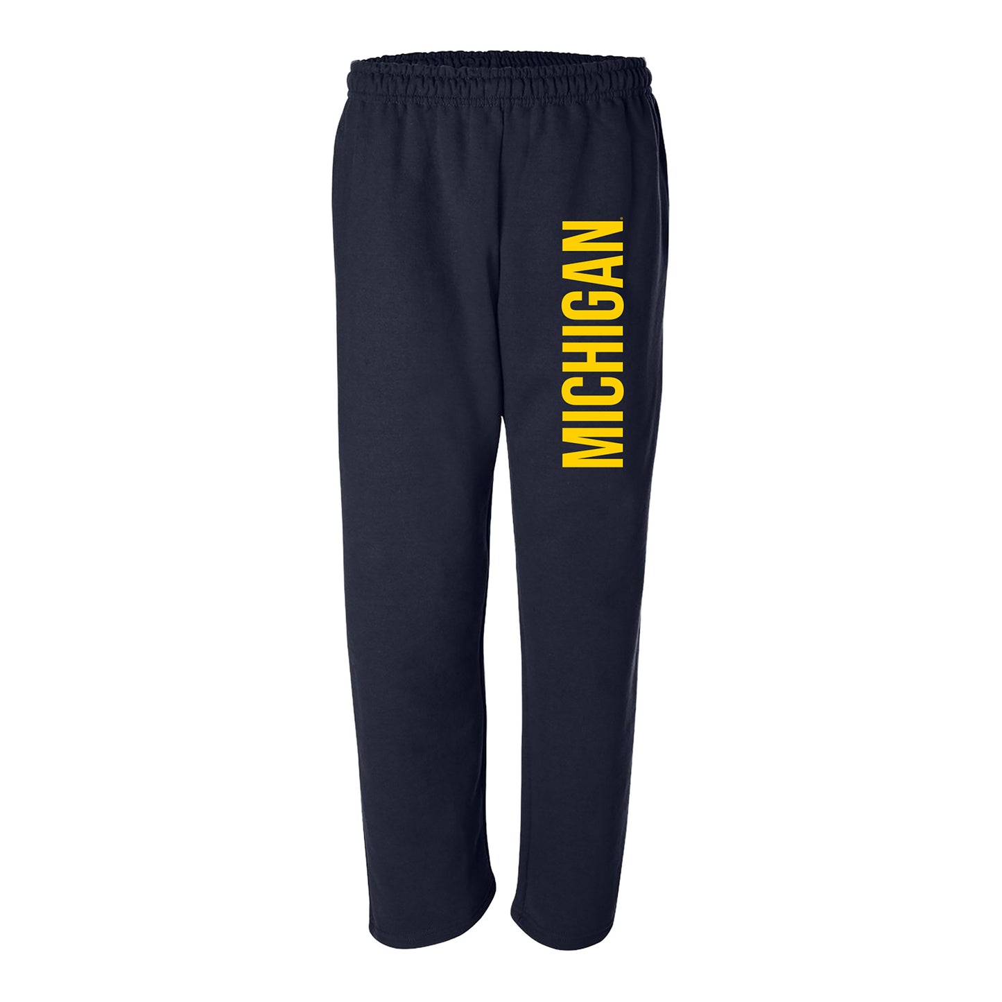 University of Michigan Navy Vertical Wordmark Sweatpants In Navy - Front View