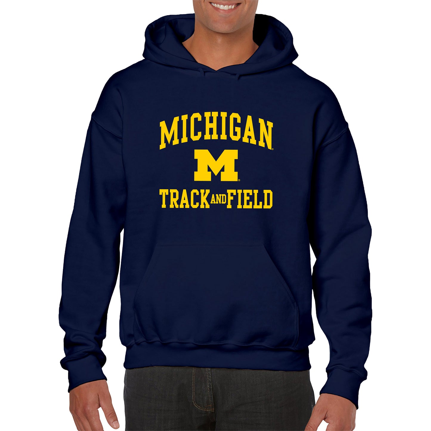 Michigan Wolverines Track & Field Navy Sweatshirt - Front View