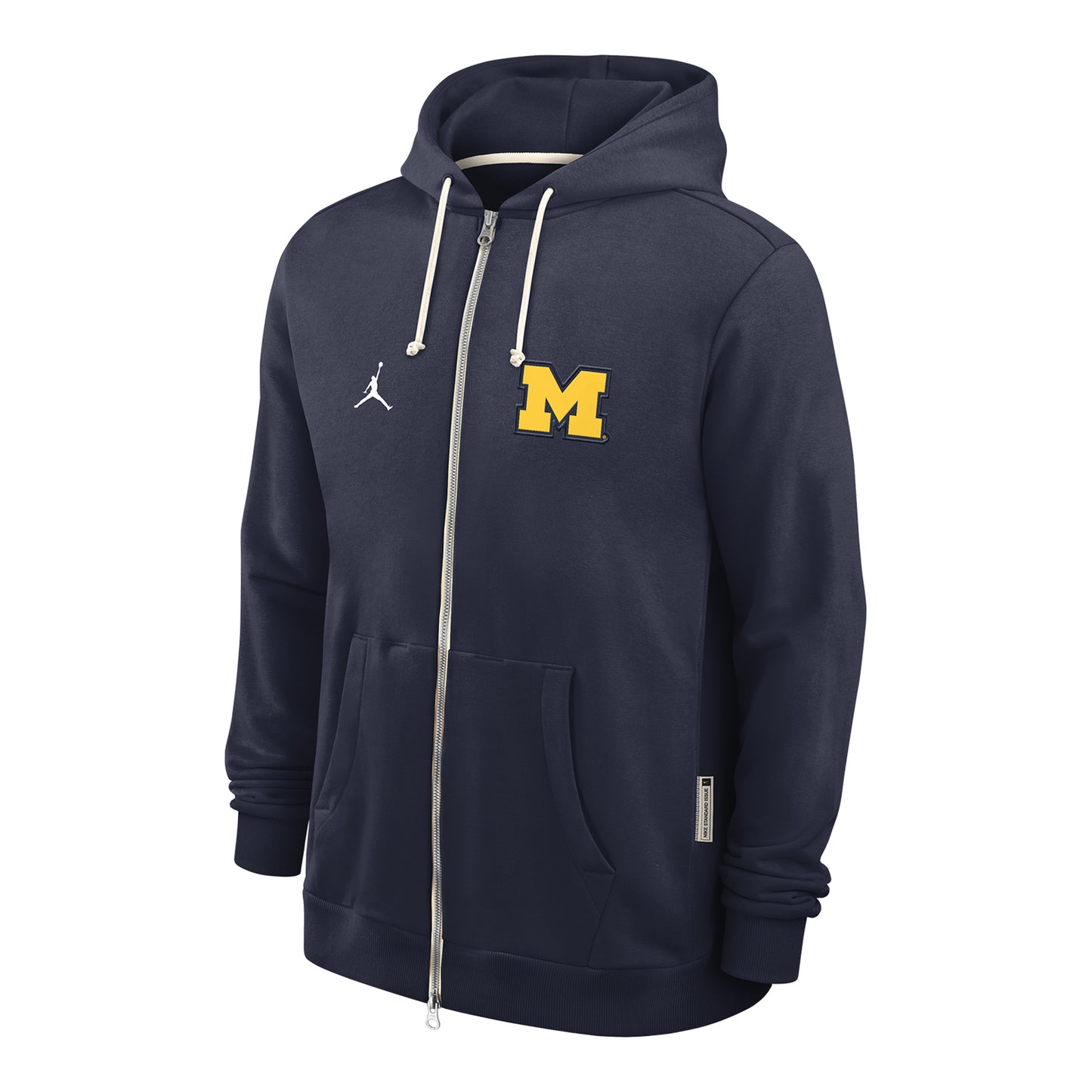 Michigan Wolverines Nike Jordan Navy Full Zip Hooded Sweatshirt - Front View