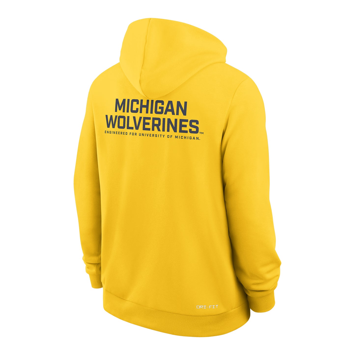 Michigan Wolverines Nike Jordan Yellow Full Zip Hooded Sweatshirt - Back View