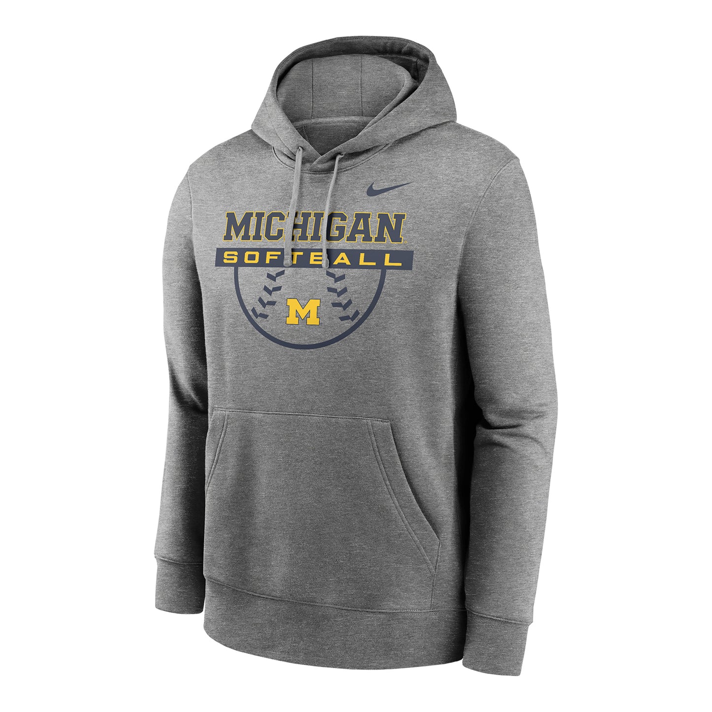 Michigan Wolverines Softball Nike Gray Hoodie - Front View