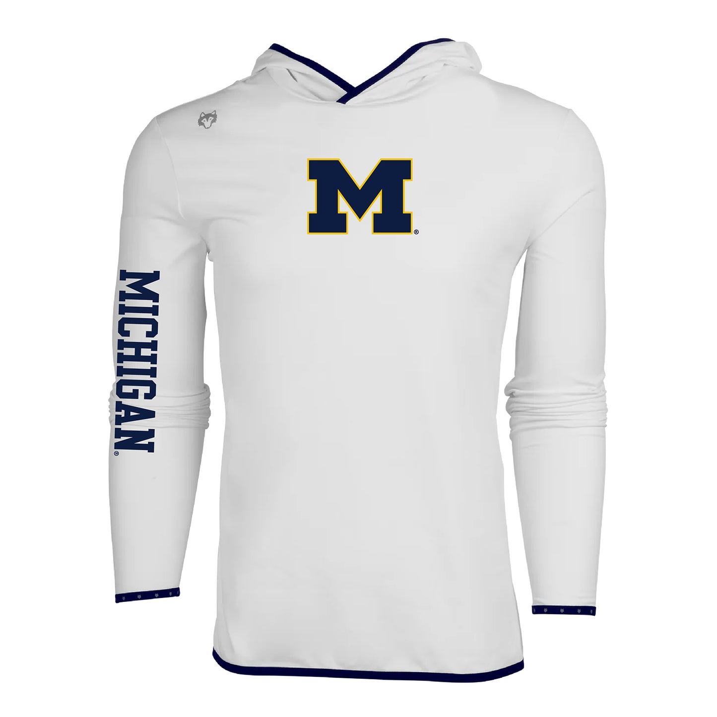 Michigan Wolverines White Colorado Lightweight Performance Hoodie - Front View
